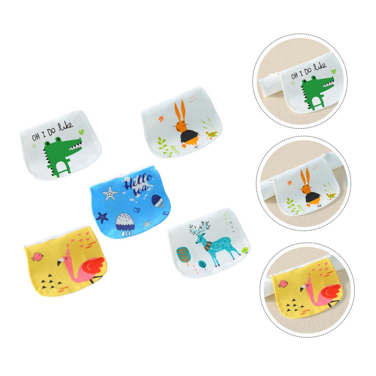 Abaodam 15stücke Kreative Saugfähige Baumwoll-multilagen-babyhandtücher Lagige Absorbent-tücher Für Neugeborene Für Spielzeit Und Kindergarten Verschiedene Designs