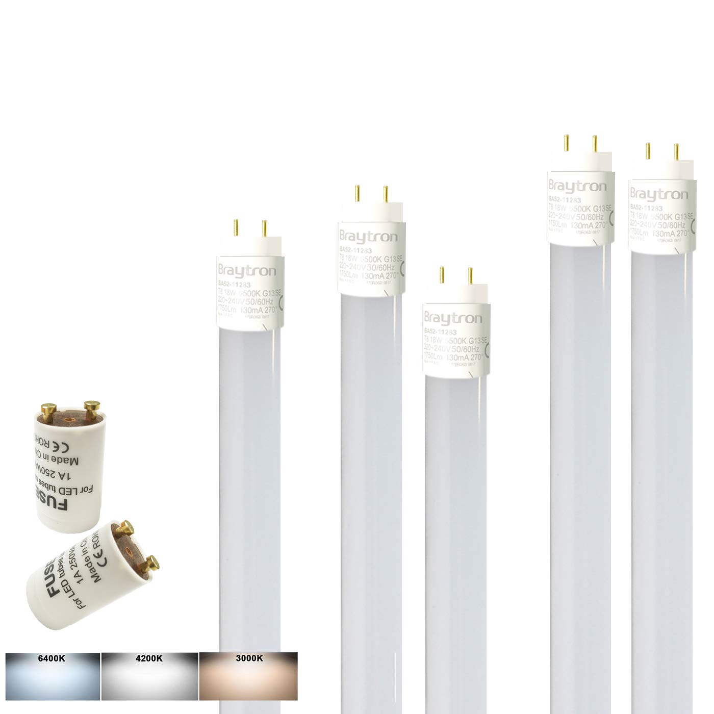 5 LED Tube Röhre Leuchtstoffröhre Nanoröhre Röhrenlampe 18w 120cm 1700 Lumen G13 neutralweiss inkl. LED Starter