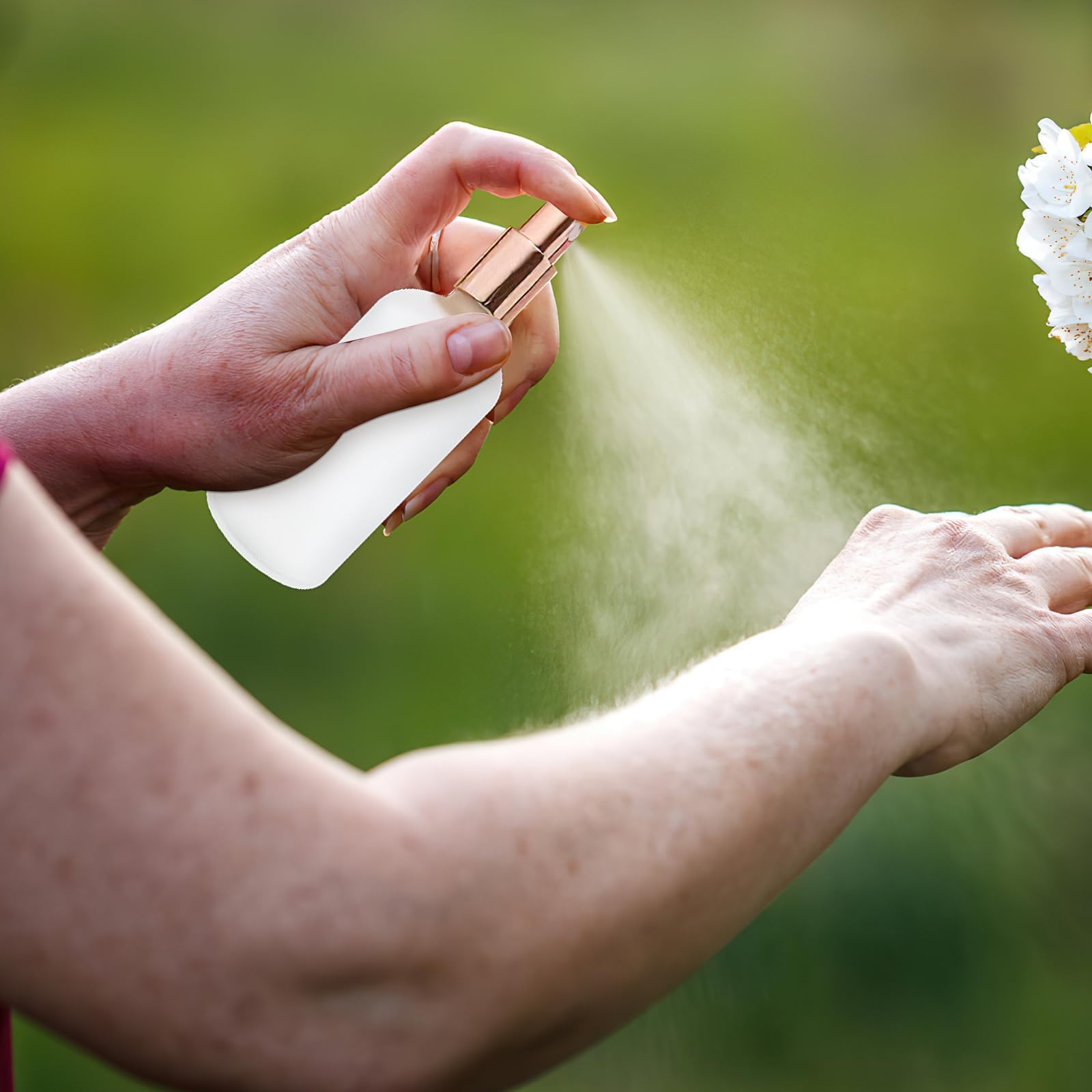 20 bottiglie in vetro vuoto da 100 ml – Bottiglie spray sottili ricaricabili in vetro smerigliato con testina spray oro rosa, ideali per profumi, oli essenziali, cosmetici e viaggi