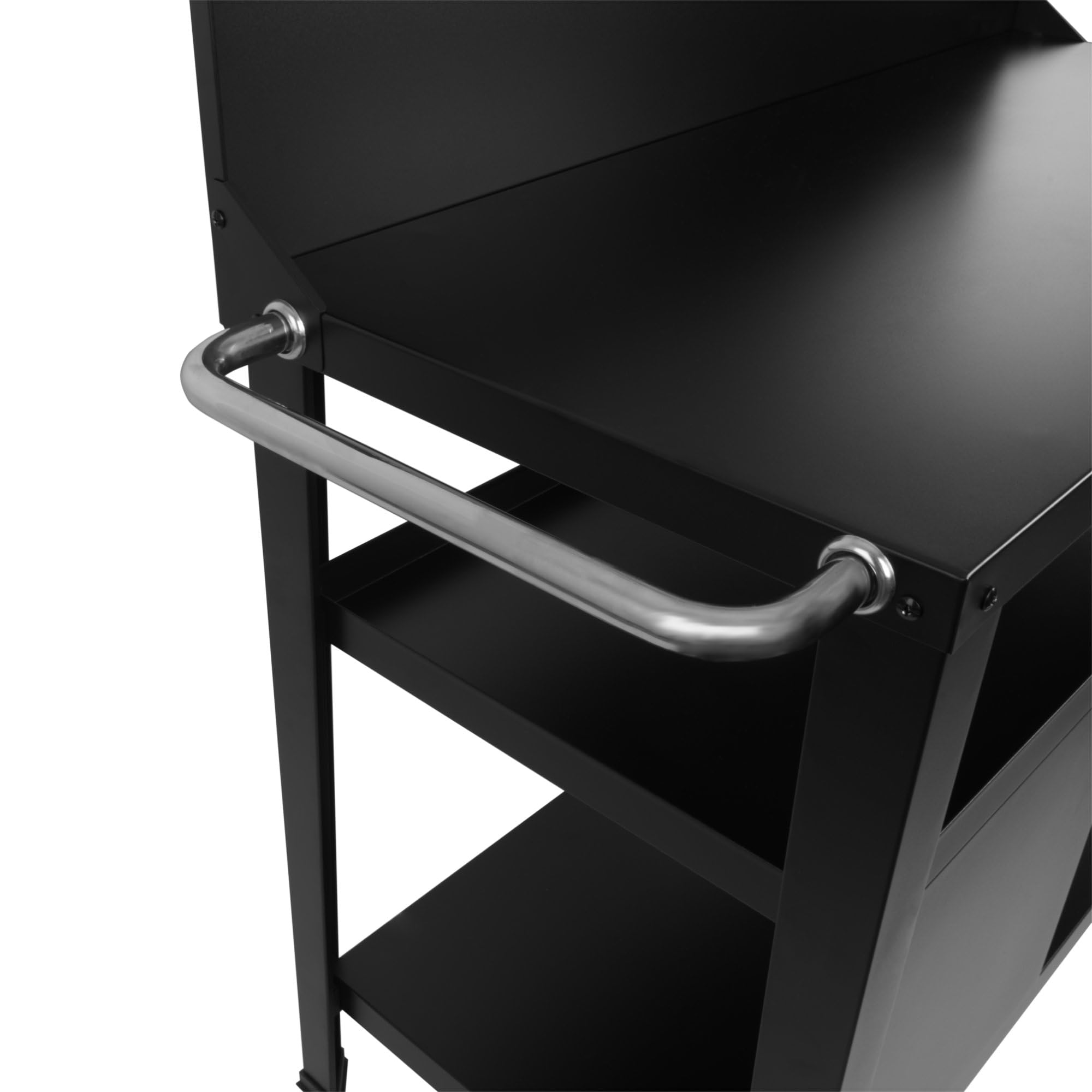 BBQ-Toro Carro Parrilla 125 x 57 x 104 cm | Negro | Mesa Grill con Gran Superficie Trabajo | Mesa Auxiliar BBQ con Paraviento | Trolley Exterior | Carro Servicio con Estante