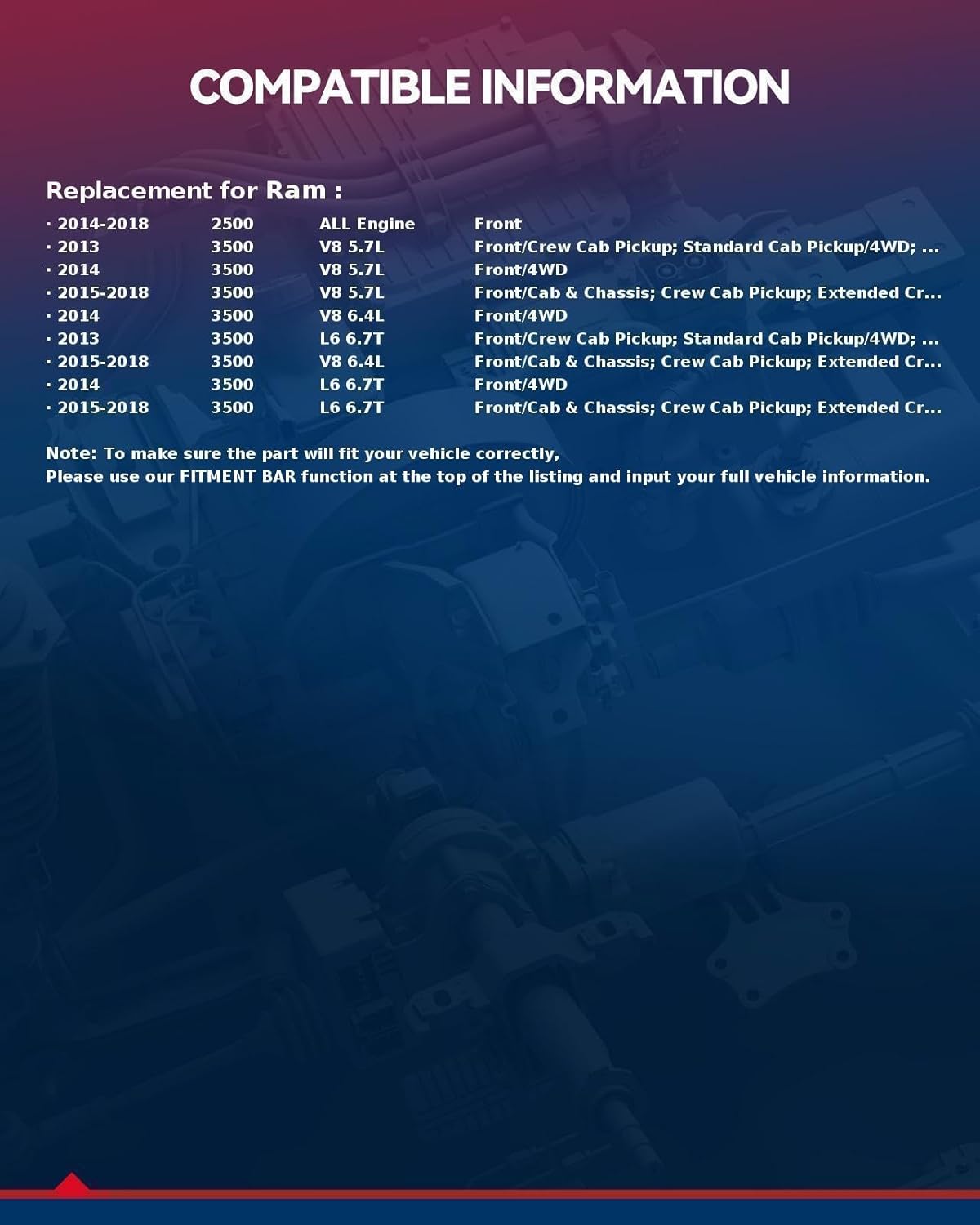 KAX 515162 2PCS Front Wheel Hub Bearing Compatible with Ram 3500 2013-2018,W/ABS 8 Lugs Wheel Bearing and Hub Assembly