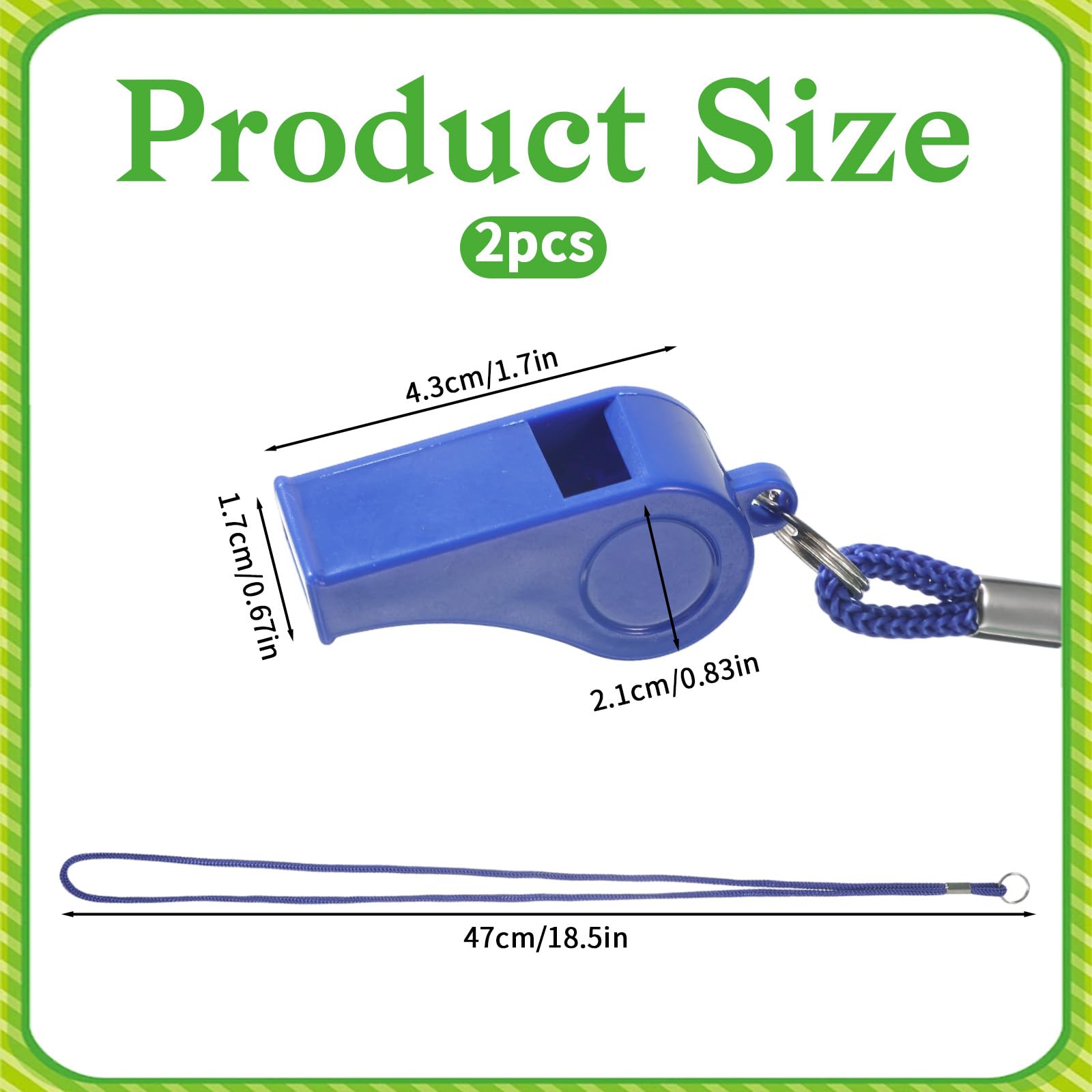 2 paquetes de silbato azul, silbato para entrenadores con cordón, silbatos de plástico para profesores, silbato de sonido fuerte y nítido, silbato de emergencia para adultos, oficiales de