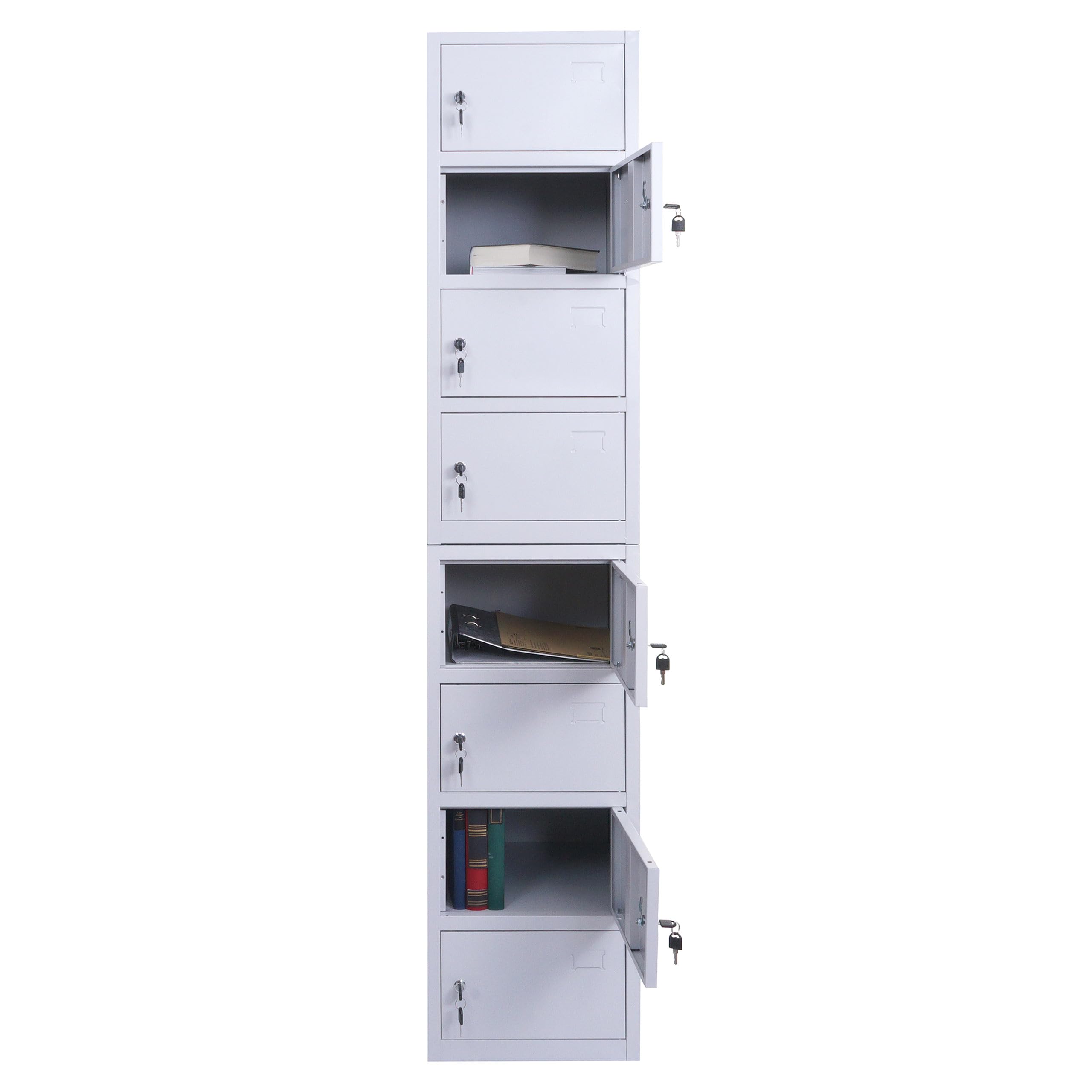 Mendler HWC-L61 - Taquilla multiusos (metal, 180 x 38 x 42 cm), color gris
