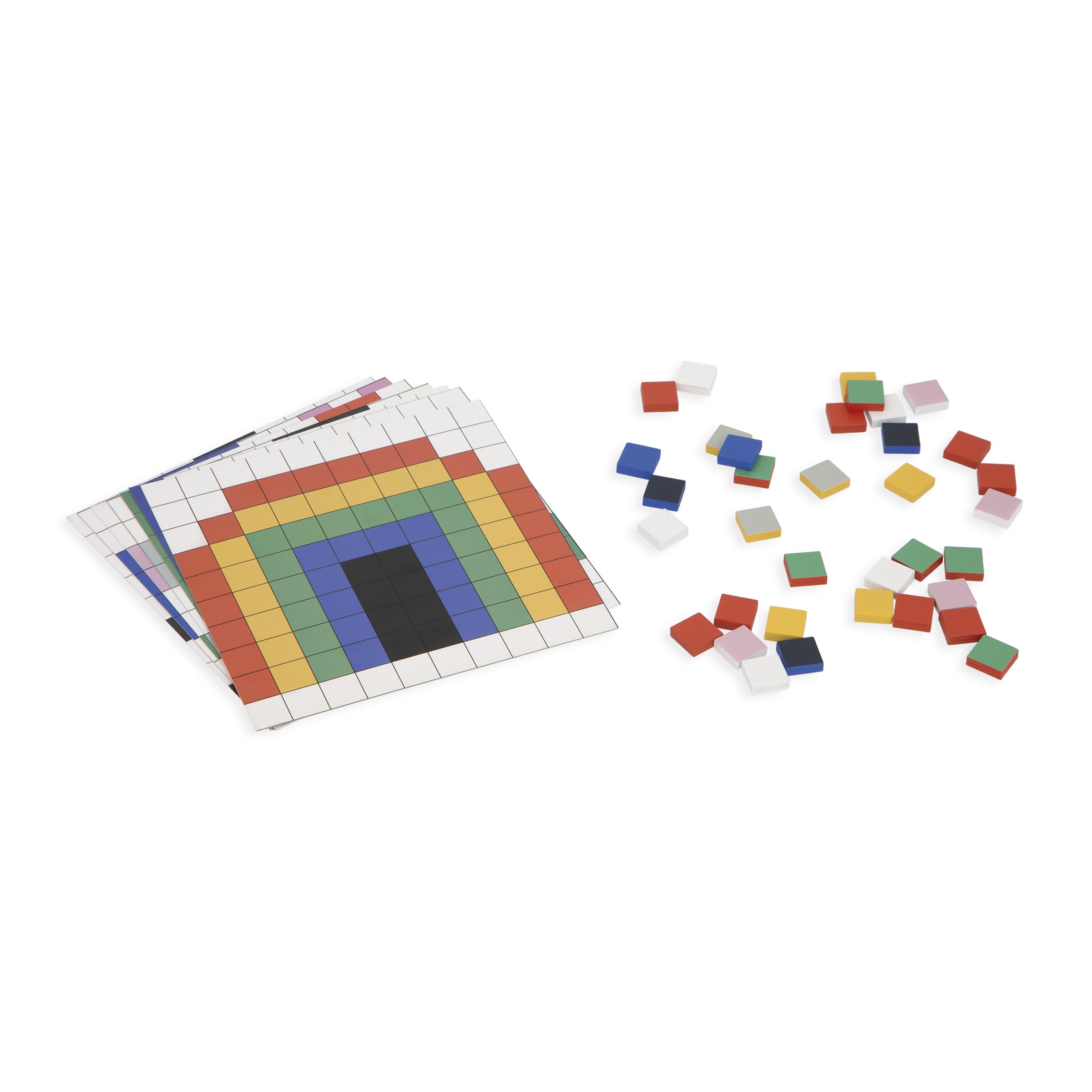 Janod Symétrie & Codage-4 Modes de Jeu-12 Modes à Reproduceire-Idéal Préparation Maternelle et Petite Section Zabawka edukacyjna dla dzieci - wyprodukowana z drewna FSCTM - od 5 lat - J05093, J05093