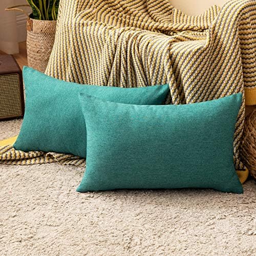 MIULEE Cushion Covers 18x18 Inches Set of 2 Decorative Throw Pillow Covers for Furniture Patio Couch Sofa Bed Linen Balcony Outside Cushions for Waterproof Garden, 45x45 cm Dark Grey