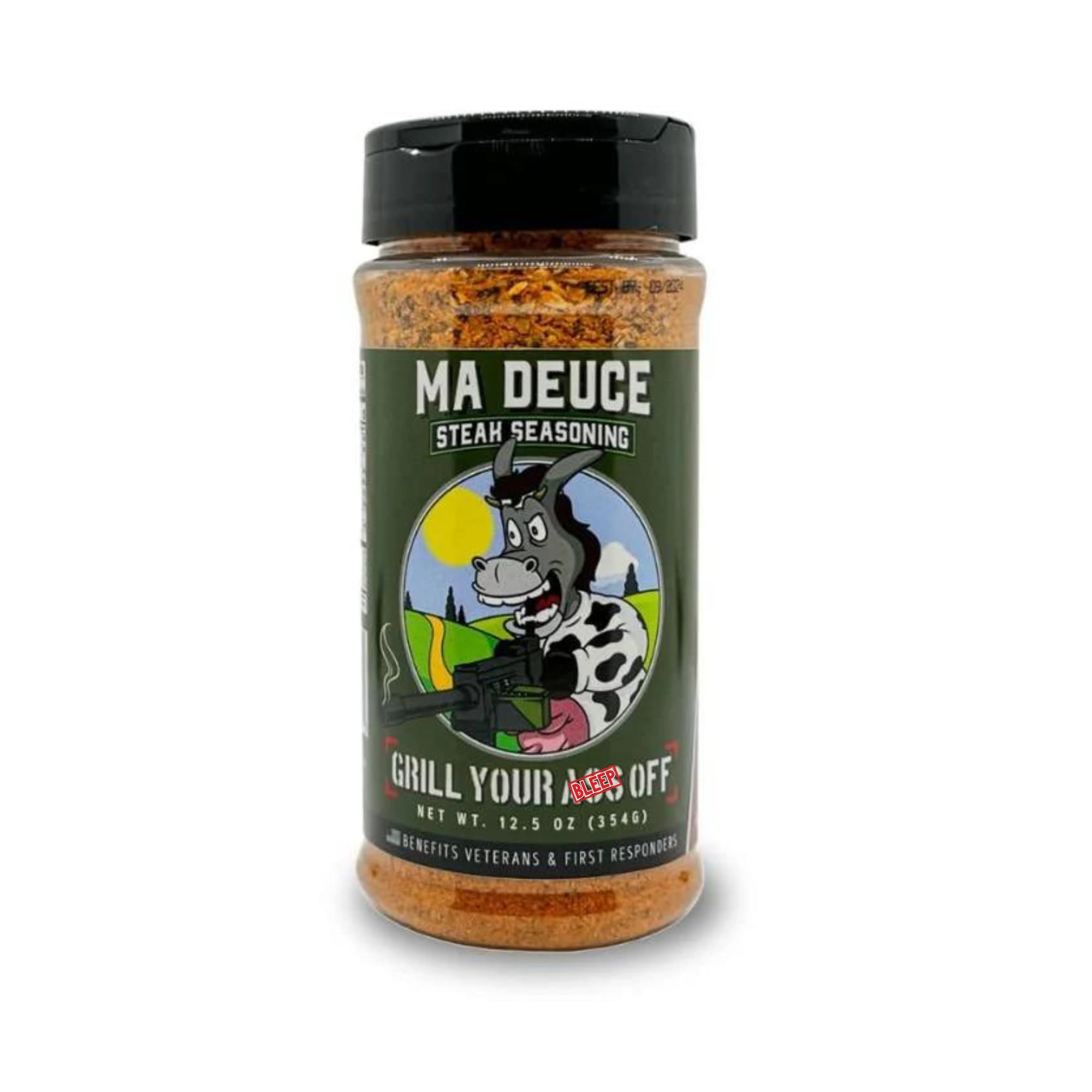 Grill Your As* Off Ma Deuce Steak Seasoning – 12.5oz Large Granulated Steak Seasoning – MSG & Gluten Free – USA Made & Veteran Owned