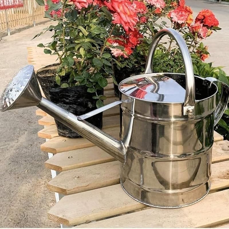 KryZaro喷壶ステンレス鋼製ロングジョウロ - 大容量でおしゃれな園芸用緑植物 watering can