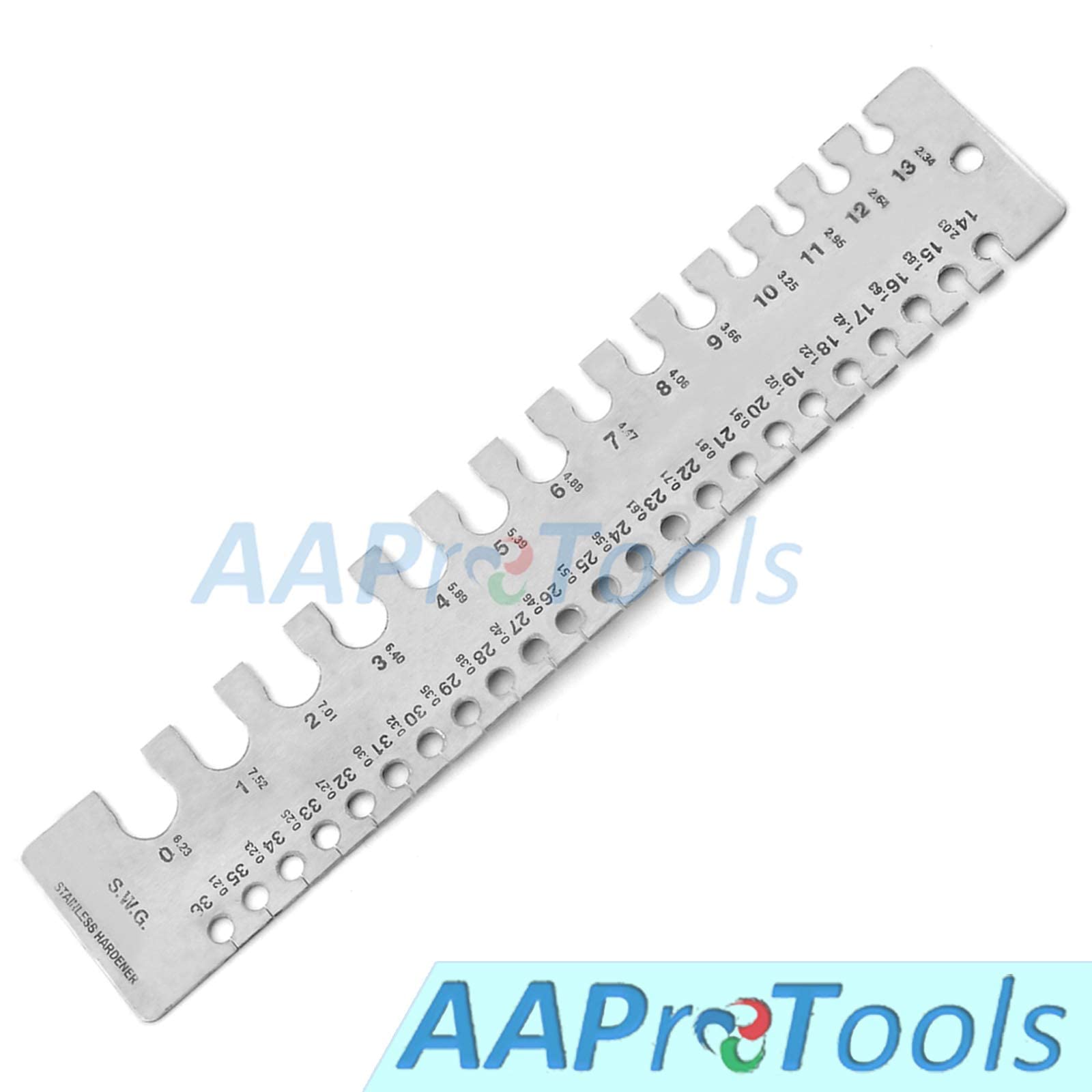 AAProTools British Wire & Sheet Gauge Sizing Sizer Diameter Measuring Jewelers Tool WG-003 (Long)