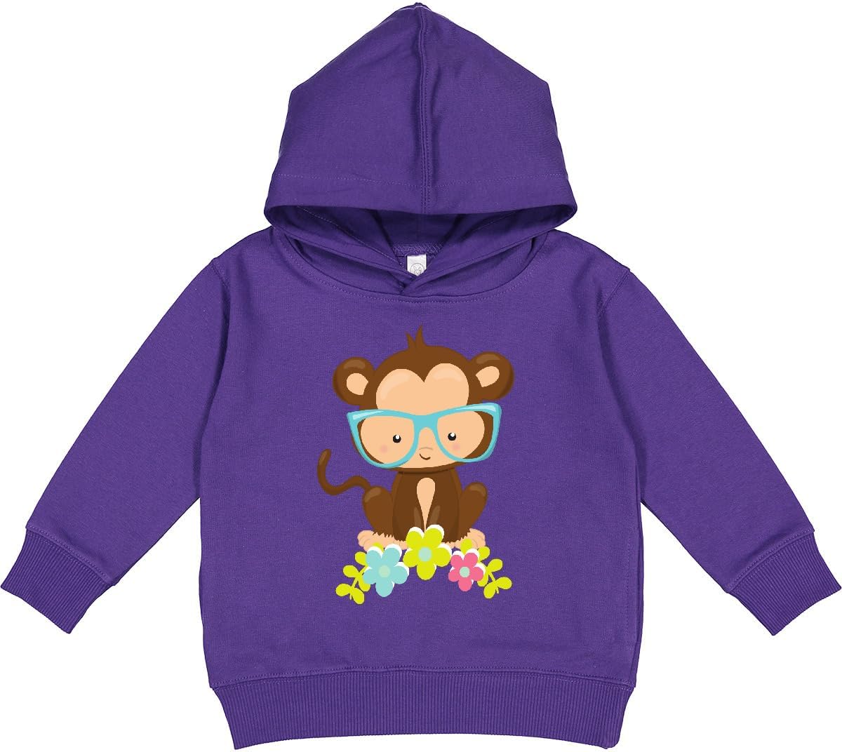inktastic Hipster Monkey, Monkey with Glasses, Flowers Toddler Hoodie