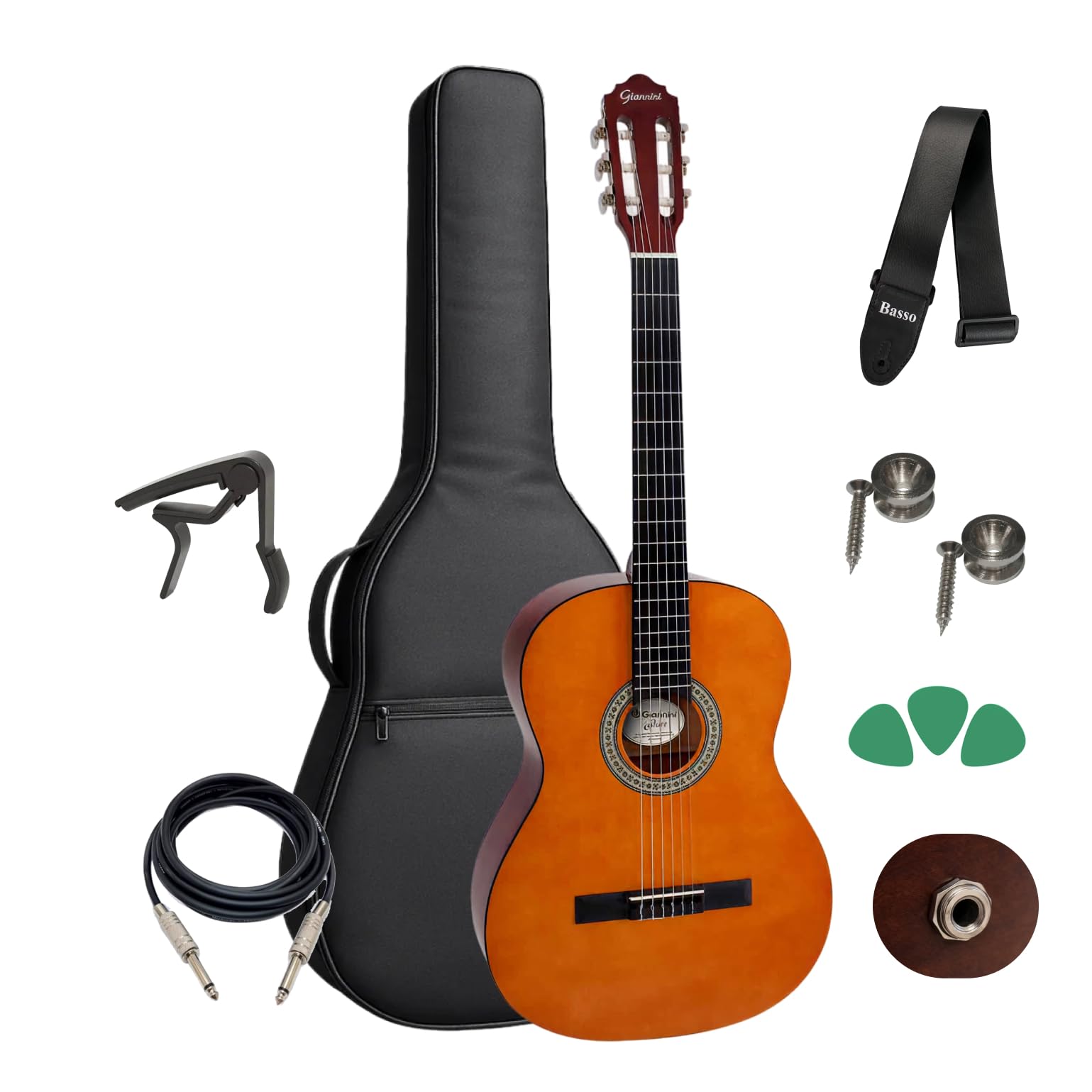 Violão Eletroacústico Giannini N14 N + Capa E Acessórios