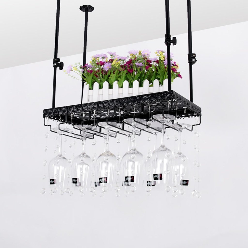Porte-verre à vin suspendu 50cm | Porte-gobelet suspendu et support verres à pied