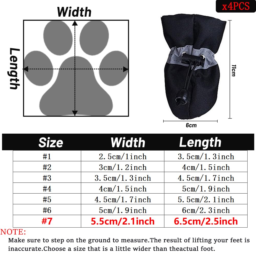 FaJoek 4 x Non-Slip Snow Protection Dog Boots, Dog Boots with Reflective Straps, Waterproof Dog Shoes - Image 2