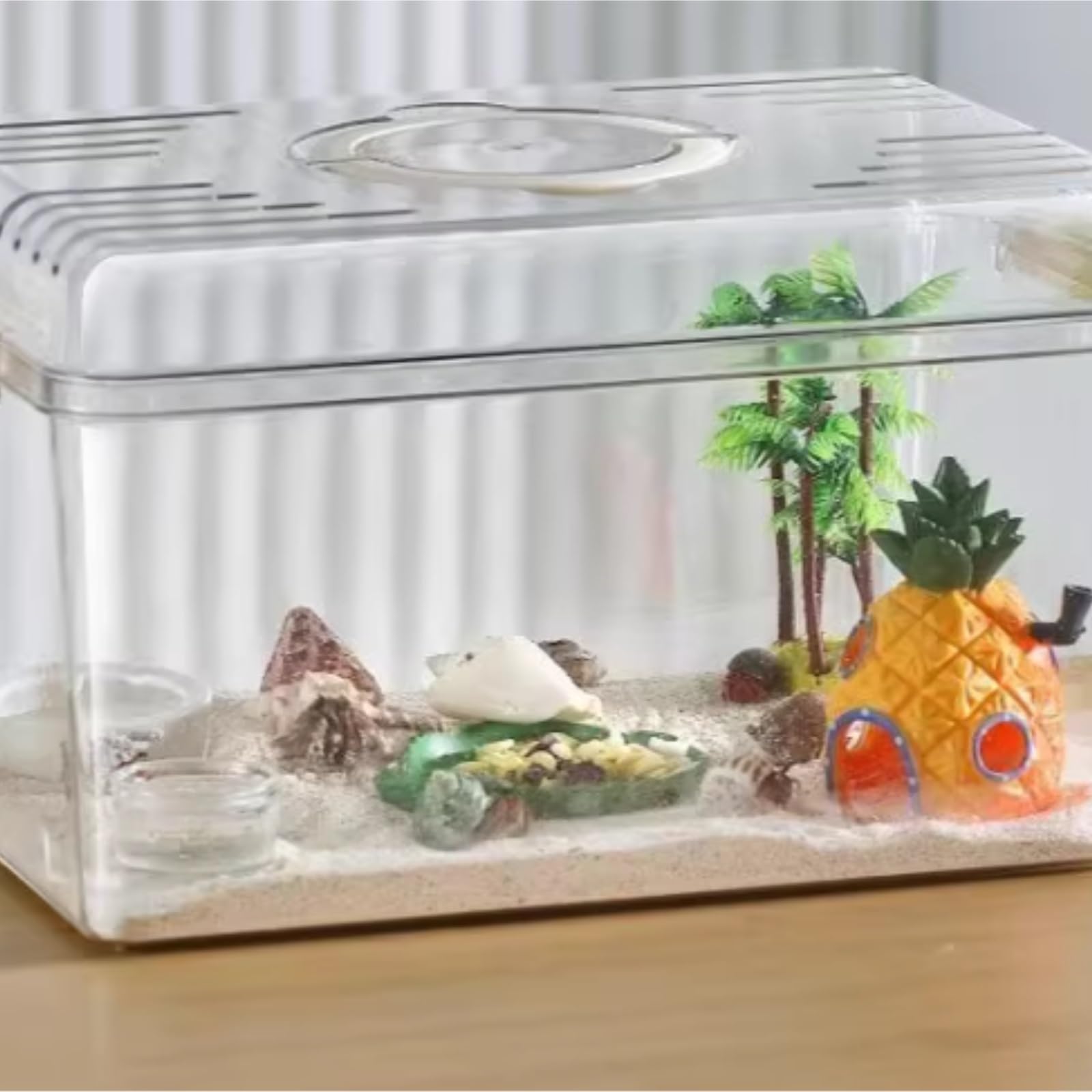 Hodowli Owadów Zestaw Do Terrarium Dla Gadów, Pudełko Hodowlane Węża, Ptasznika, Kraba Pustelnika Akcesoria(27x21x19cm)