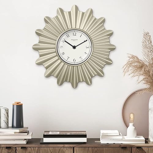 Miniatura 3 de Reloj de pared moderno de mediados de siglo de 12 pulgadas, reloj de pared de metal Starburst decorativo para sala de estar, decoración de cocina,
