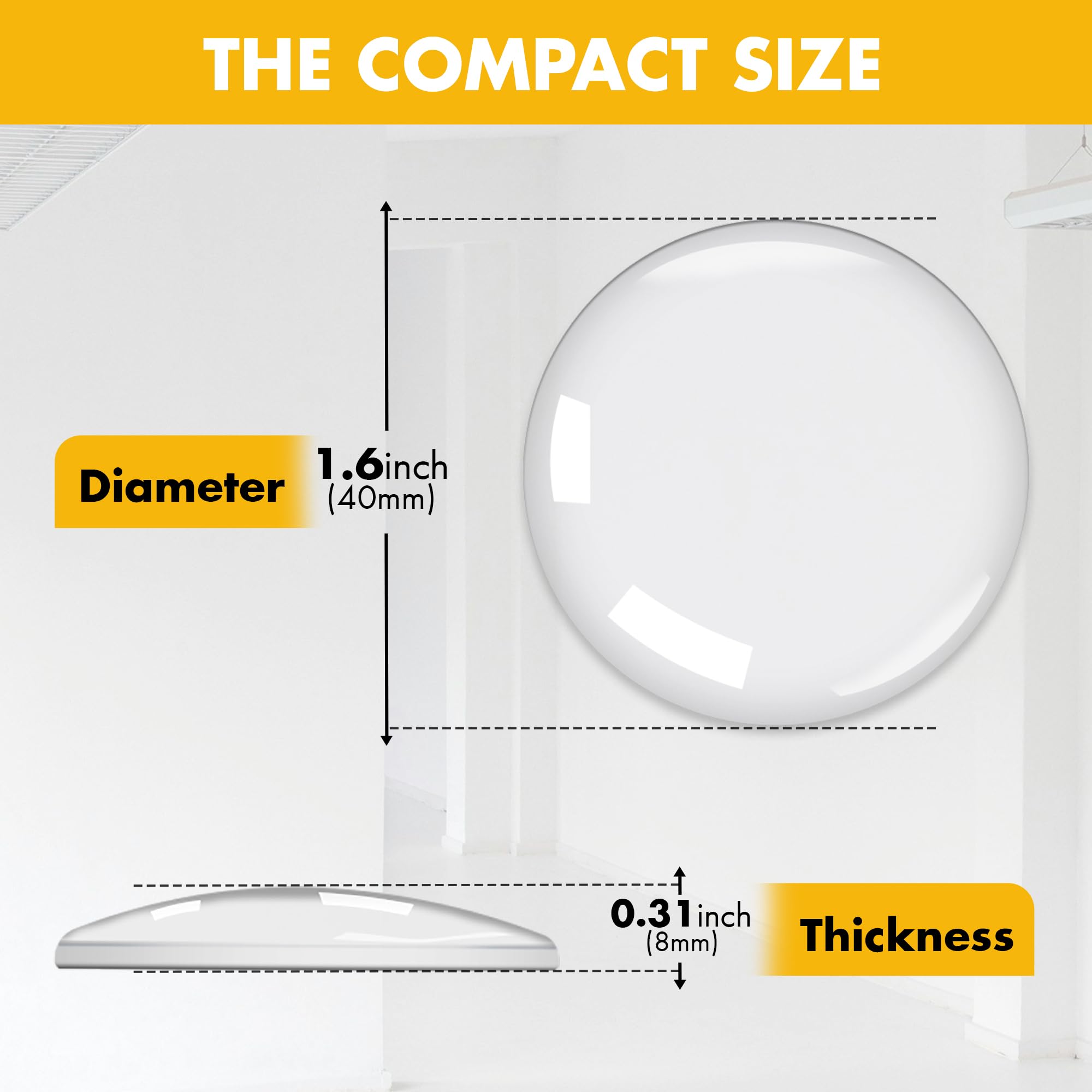 AFFIXERS Door Stoppers for Wall – Self Adhesive Door Knob Wall Protector, Door Slam Stopper, Door Handle Bumper Guard (Clear, Small -1.6" (6 Pack)) 2