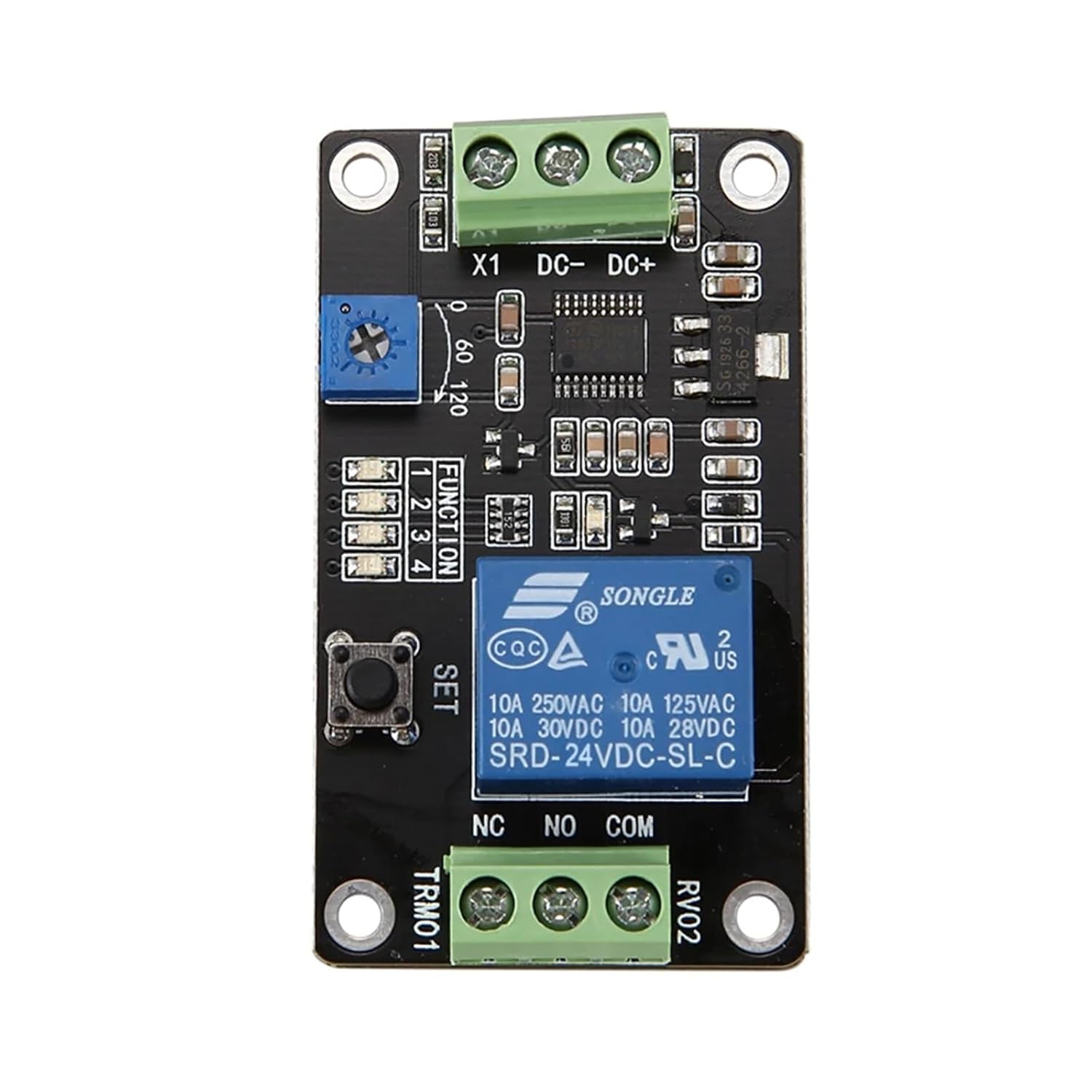 Relay Module PLC TRM01 Delay Timer Relay Multi-Functional Delay Self-Locking DC 5V/12V/24V(Optional)(12V)