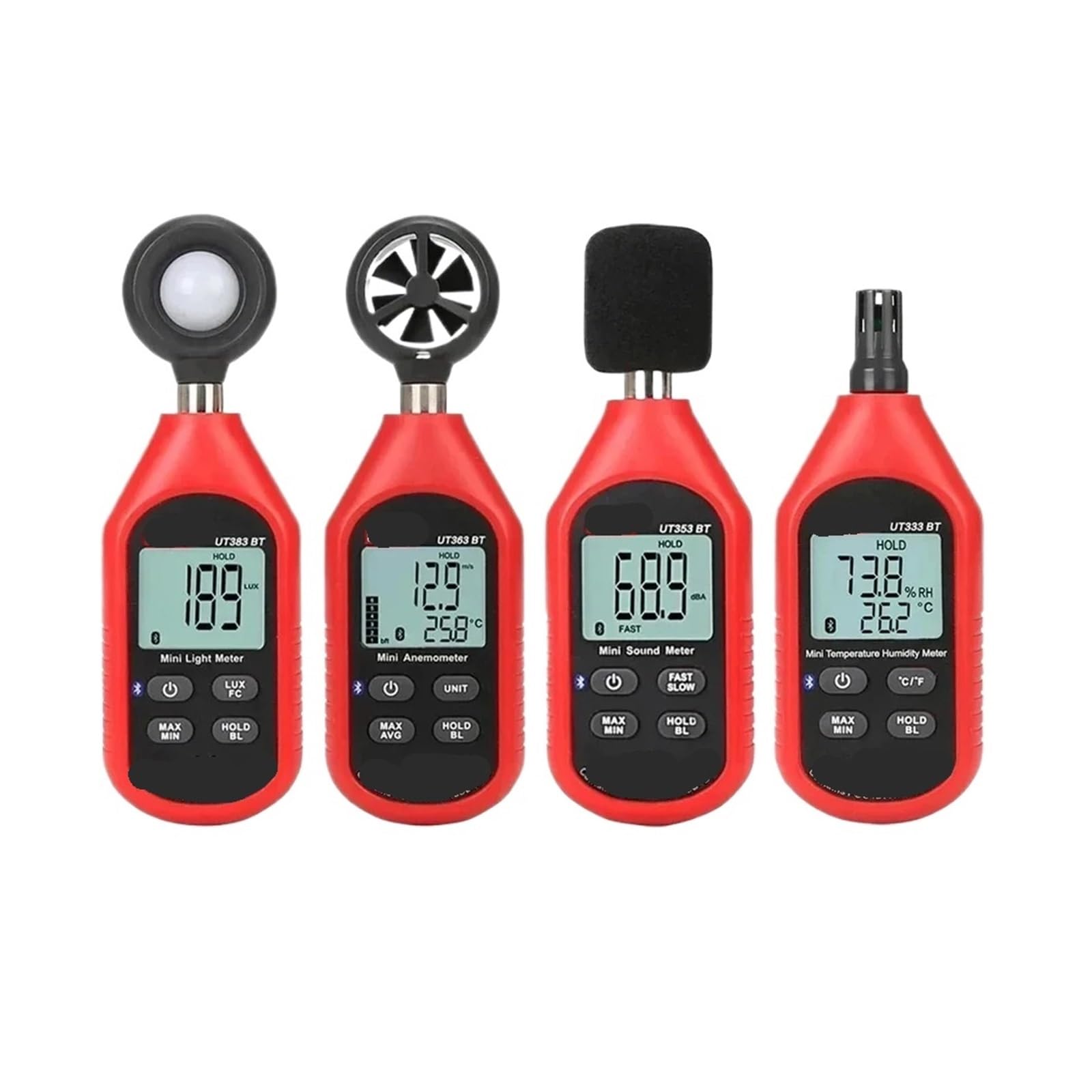 UT383/BT UT363/BT miernik natężenia oświetlenia, anemometr UT353/BT, miernik prędkości dźwięku UT333/BT (UT363)