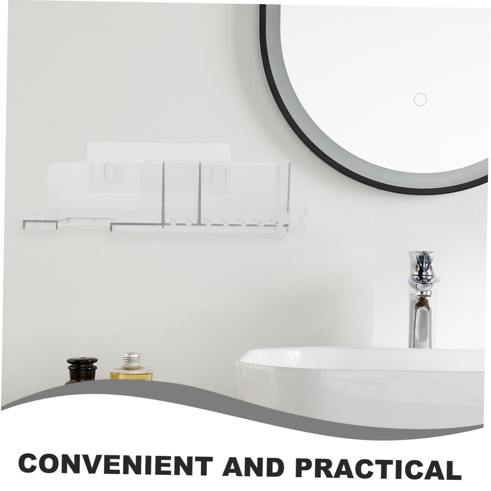 PRETYZOOM Blow Dryer Holder Wall-Mounted Hair Dryer Rack Easy Install No Nail Bathroom Storage for Bedroom