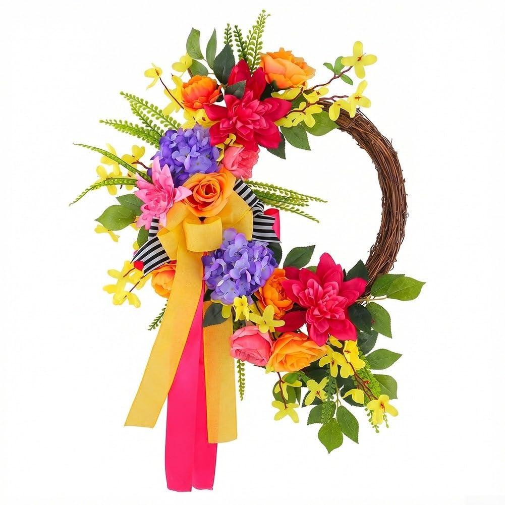 Ghirlanda Artificiale Rattan per intrecciato 55cm Vivaci Ghirlanda