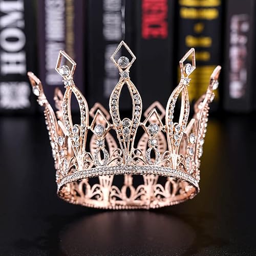 Rhinestone Crown Cake Topper Birthday Party Wedding Decor Supply For Women Lady Girl Bridal Wedding Themed Baby Shower Decorations Birthday Party (Rose Gold) #TOP1