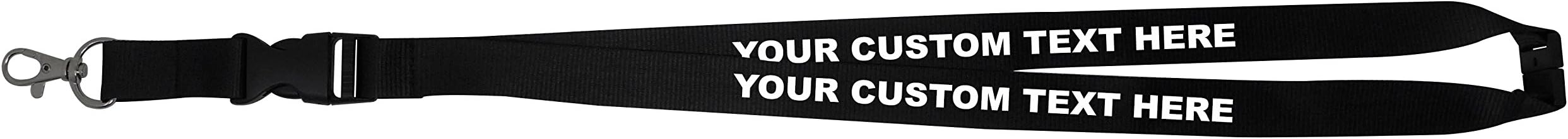 Custom Lanyards No Minimum Order Required - Personalized Lanyard - Choose Lanyard Color, Font Color and Font Style - Safety Breakaway Lanyard