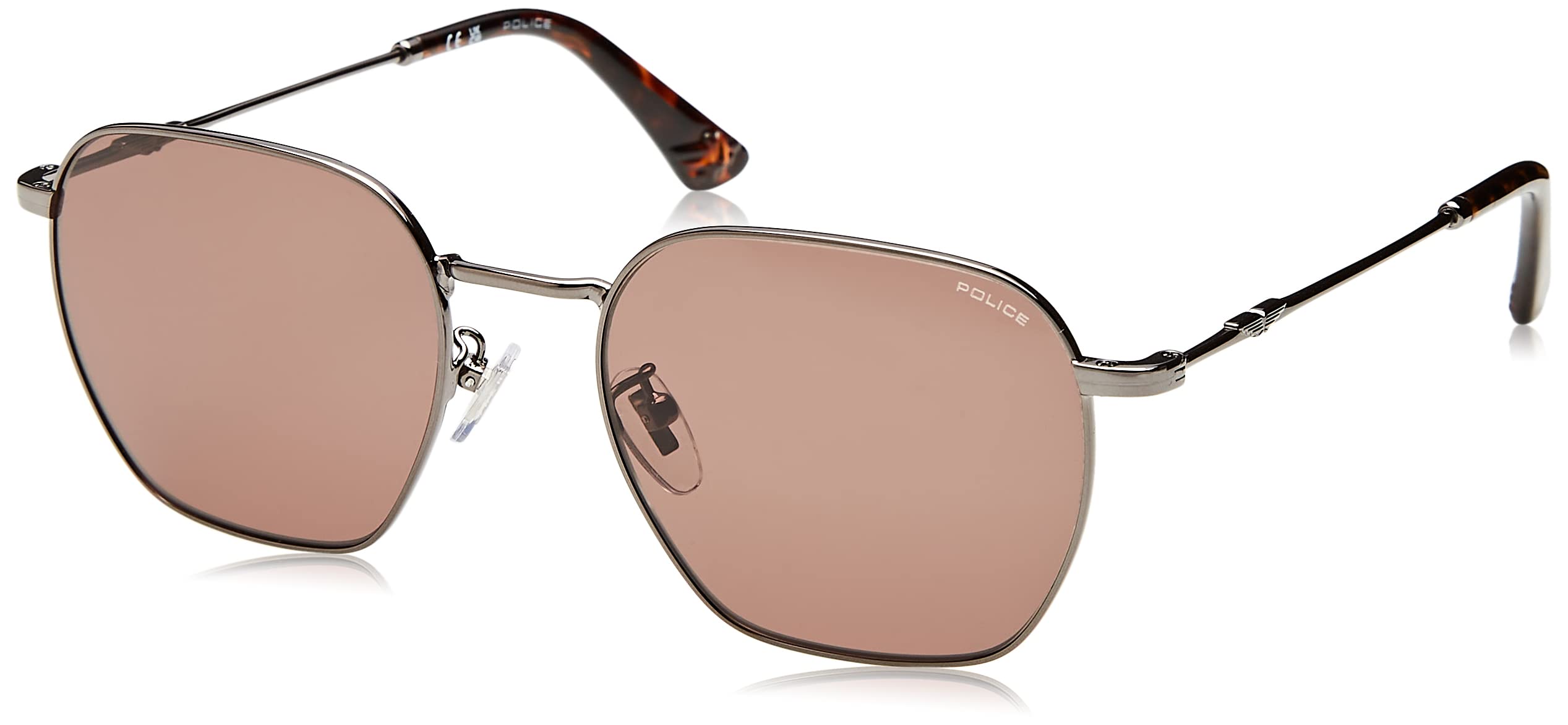 POLICE Men's SPLL06 Sunglasses, TOTAL SHINY GUN, 54