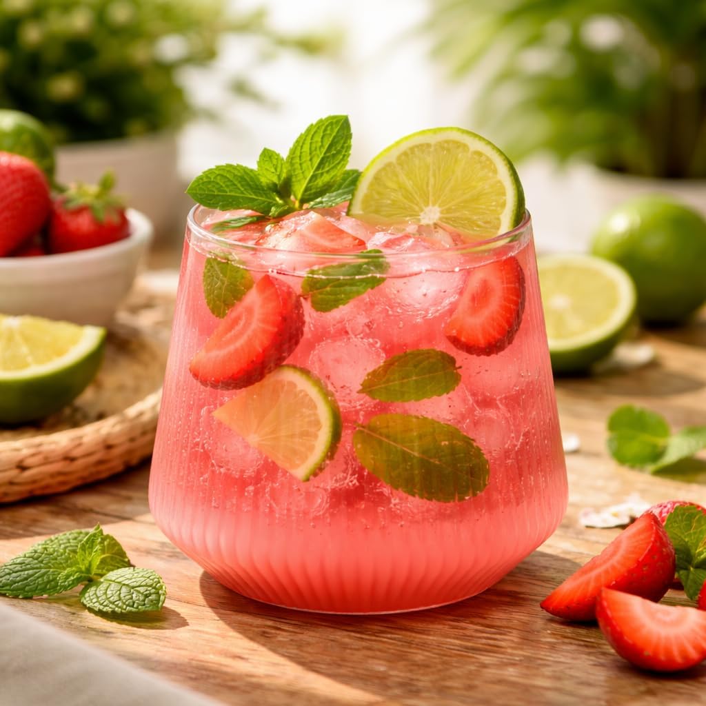 Oojami 48 Pack Ribbed Origami Ripple Plastic Glasses, 24 Stemless 9oz Champagne Flutes & 24 12oz Cups - Reusable BPA-Free Shatterproof Disposable Drinkware for Wedding Party Bar (Clear)