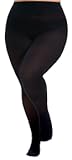 Plus Size Tights for Women, Run-Resistant High Waist Oversize Pantyhose, Semi Opaque Nylon Tights 1X, 2X, 3X, 4X