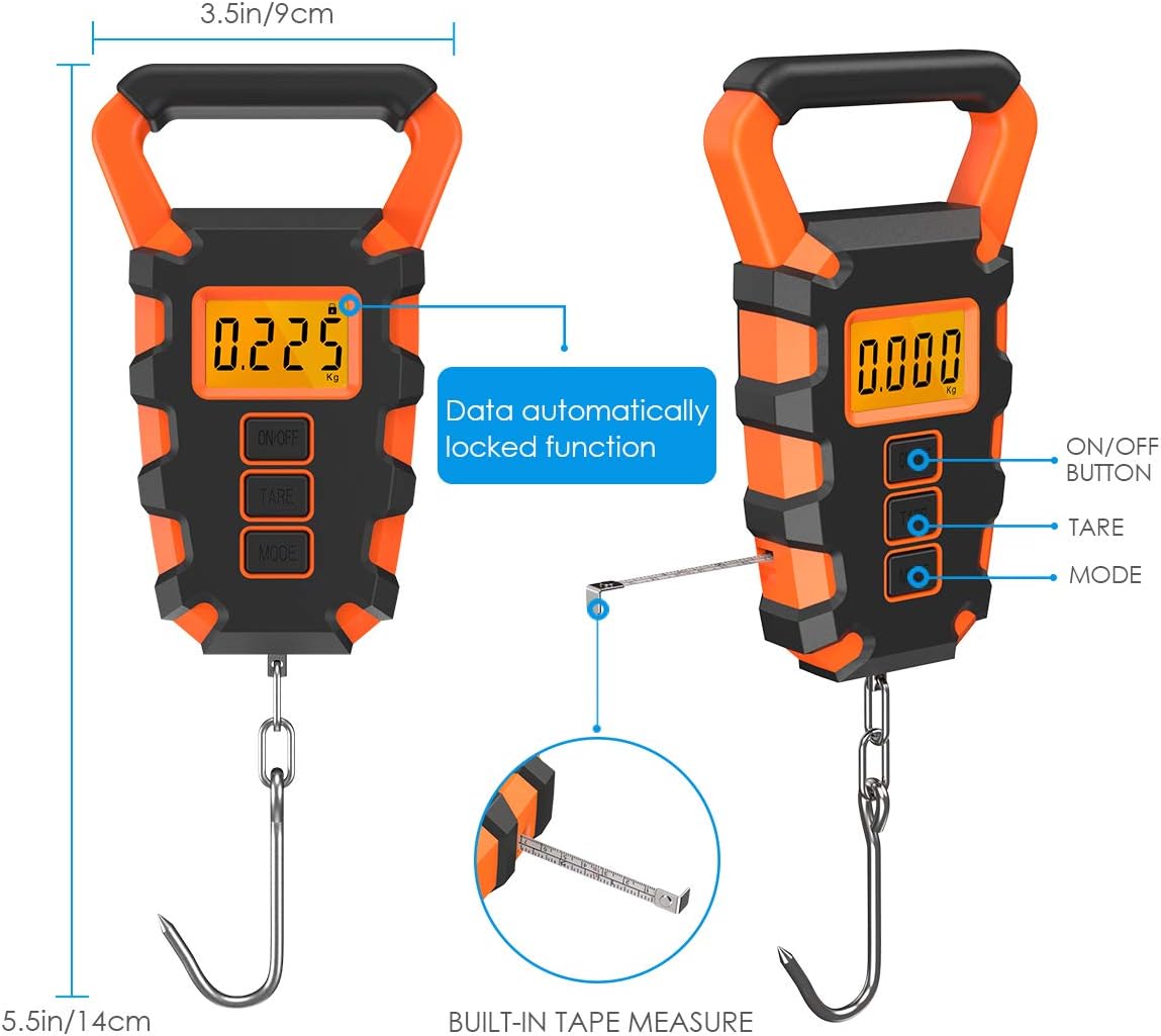 Brifit Digital Fishing Scale, Electronic Weighing Scale with Ruler