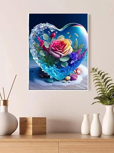 Miniatura 3 de Kits de pintura de diamantes de flores para adultos, kits de arte de diamantes para niños, principiantes, bricolaje 5D, diamantes de imitación de