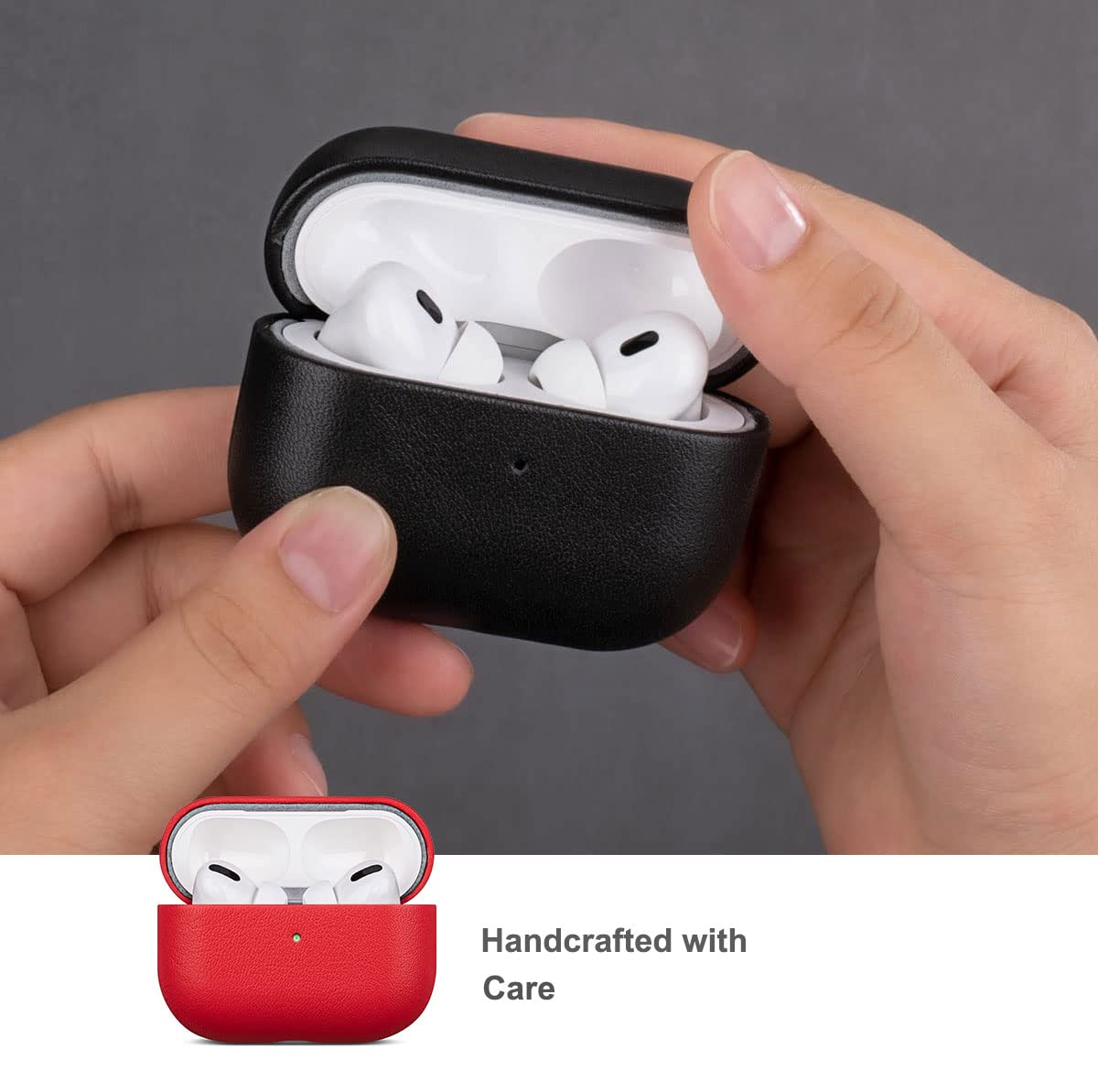 Étui En Daim Pour AirPods Pro 3 - Coque De Protection Complète, Fait Main, Couleur Bleue