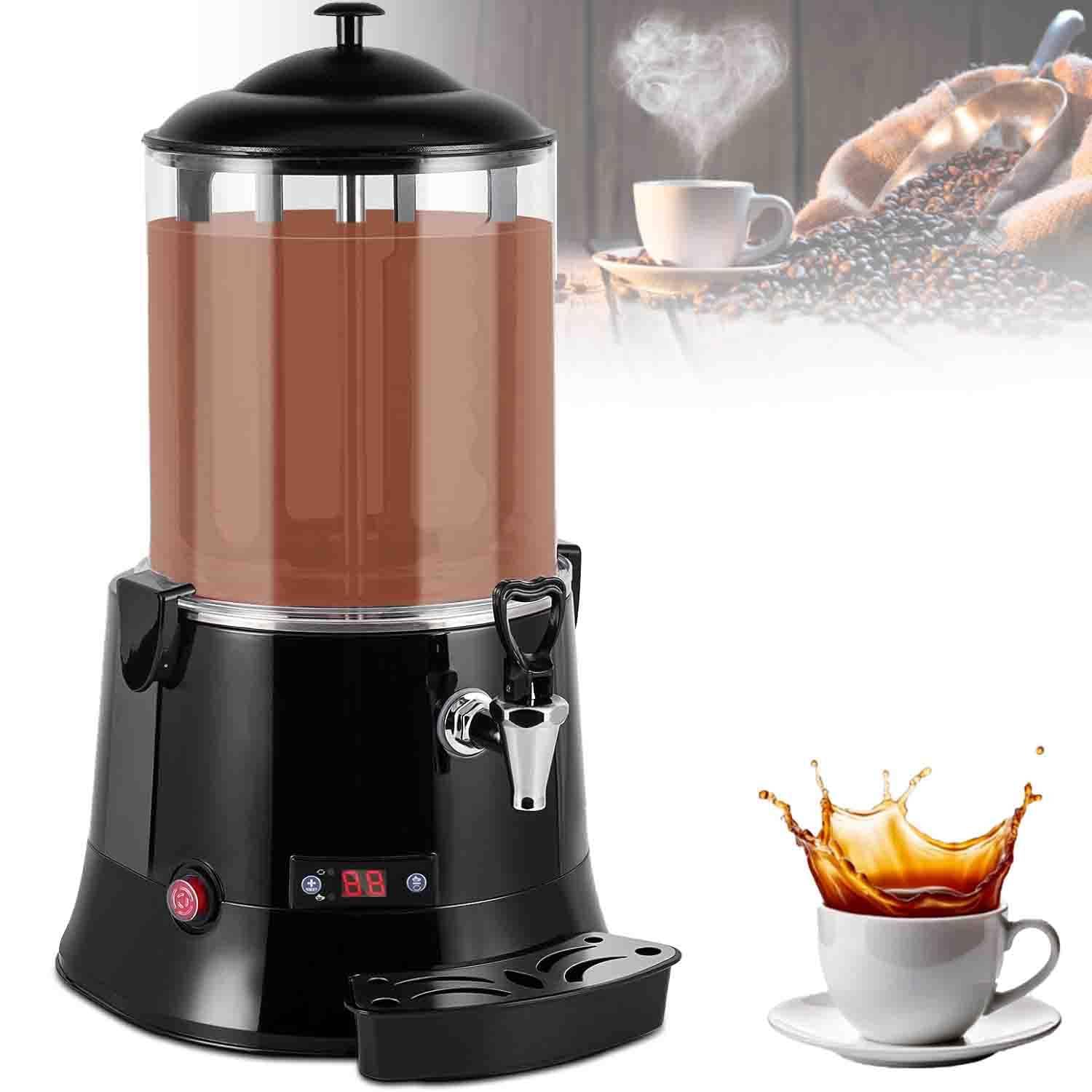 UORDBY Multifunctional Hot Chocolate Dispenser Machine, Electric Beverage Maker with Stirring Function, 30~90℃ Adjustable Temperature, Suitable for Chocolate Coffee Milk Tea Black-10L