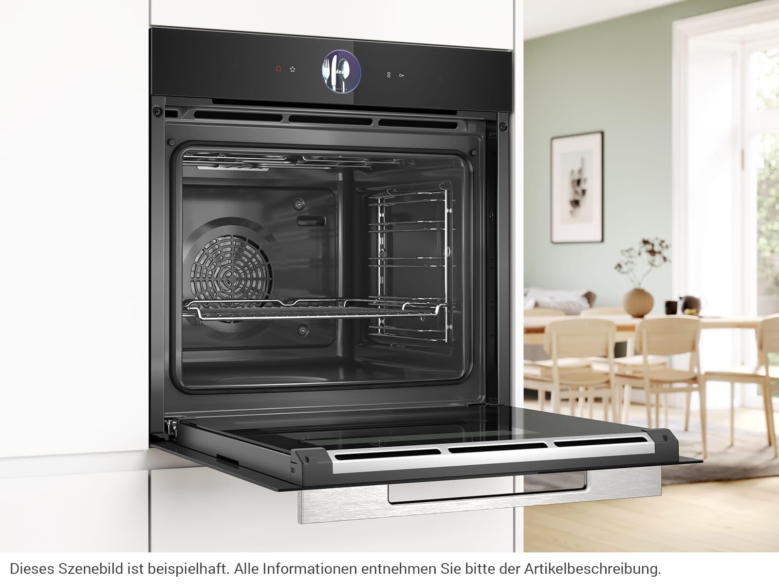Bosch HSG7261B1 seria 8, piekarnik do zabudowy, gotowanie na parze do 120°C, połączenie domowe: zdalne sterowanie, asystent gotowania, wyświetlacz dotykowy, AirFry, 60 x 60 cm, czarny