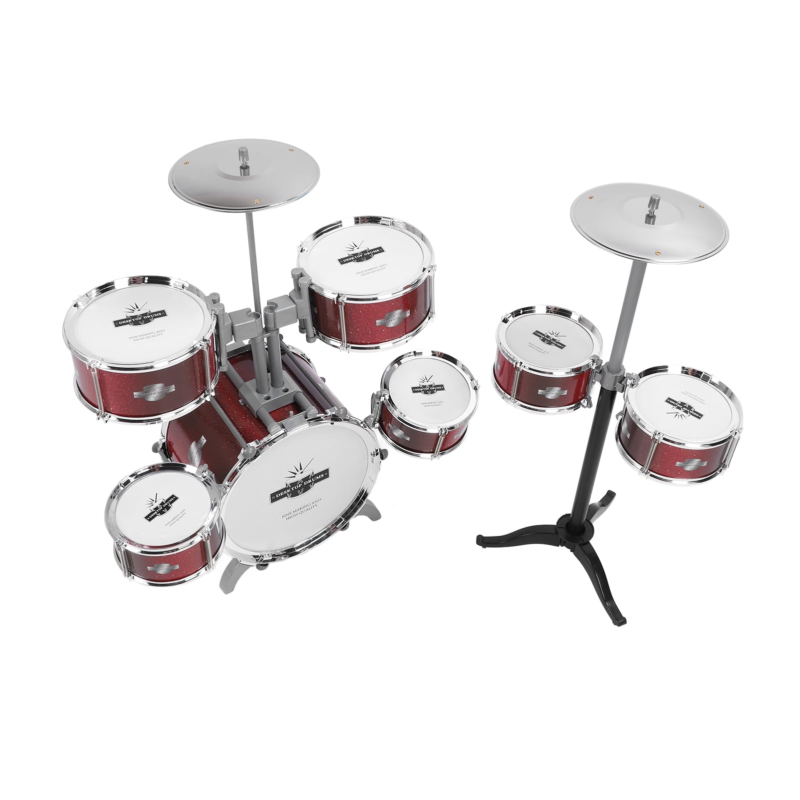 Sxhlseller Jazz-Schlagzeug-Spielzeug |ABS-Percussion-Kit mit Galvanisierung, Eltern-Kind-Musikinstrument für und Mädchen, Pädagogische Simulationstrommel