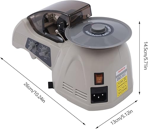 Miniatura 3 de Dispensador automático de cinta de carrusel, dispensador de cinta ajustable, longitud de corte de 0.394-2.362 in, ancho de corte de 0.118-0.984 in,