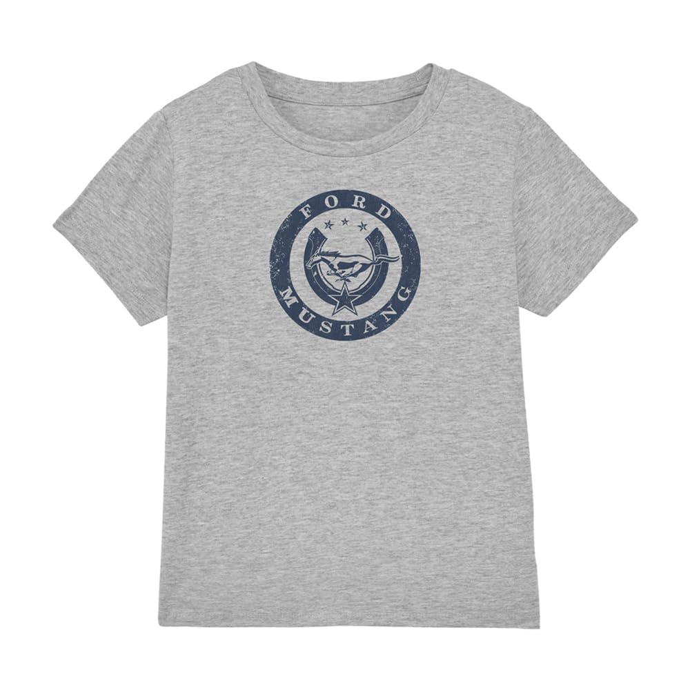 Ford Boys Lucky Mustang Kids T-Shirt Athletic Heather - Light Grey - 12-13 Year