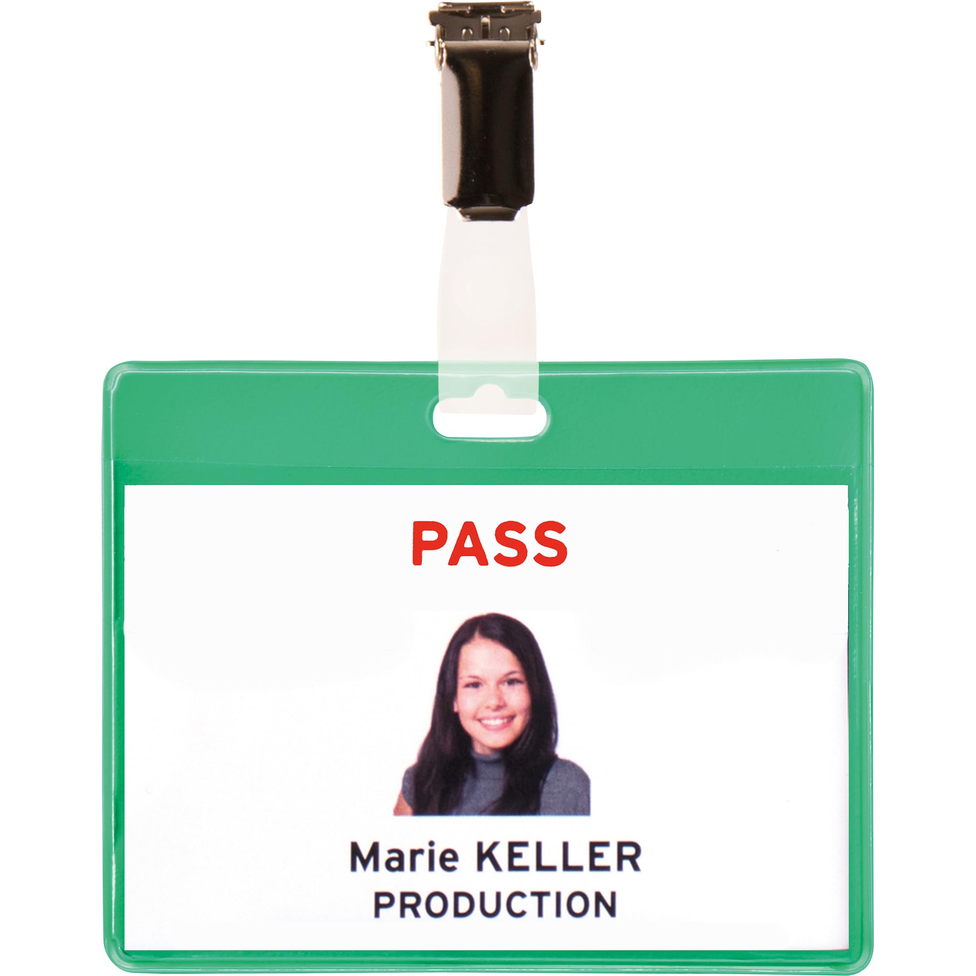 Djois, 200505 - Besucherausweis-Set, PVC, mit Clips, Einlagen, Grün, 25 Stück, Praktische Identifizierung, Events, Unternehmen, Schulen, Krankenhäuser, Sicherheit, Bunte Accessoires
