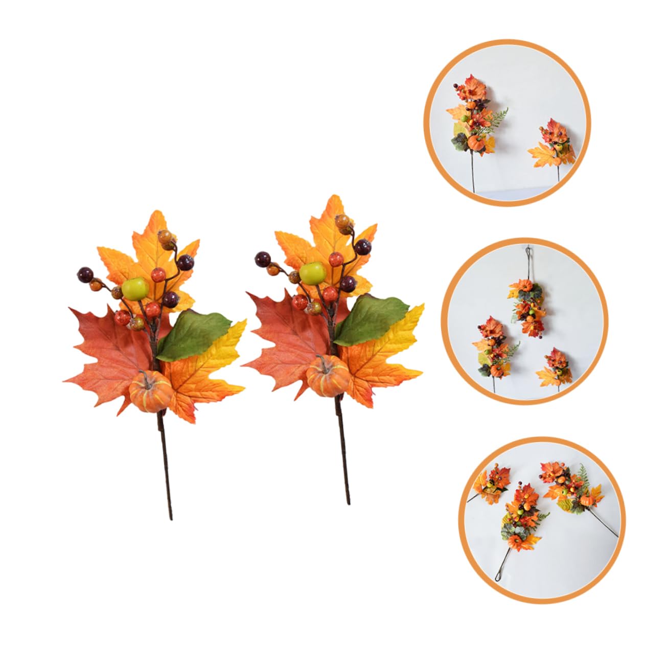 ABOOFAN 6stücke Künstliche Herbstdekoration Mit Ahornblättern Kürbissen Und Beeren Für Thanksgiving Herbstliche Tischdekoration Uv-beständig Für Innen Und Außenbereich