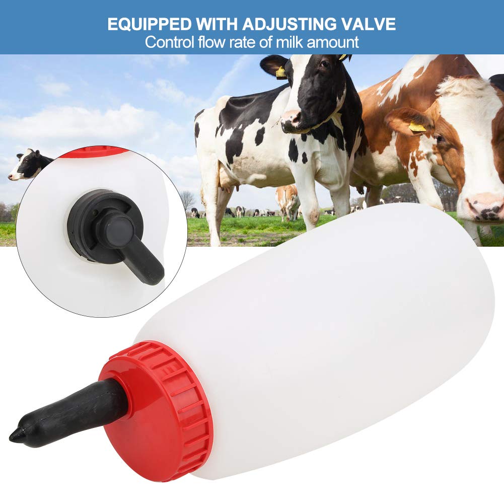 Biberón de leche para terneros, biberón vertical para lactancia de ganado, tetina de plástico de grado alimenticio, biberón portátil de flujo ajustable para ganado,