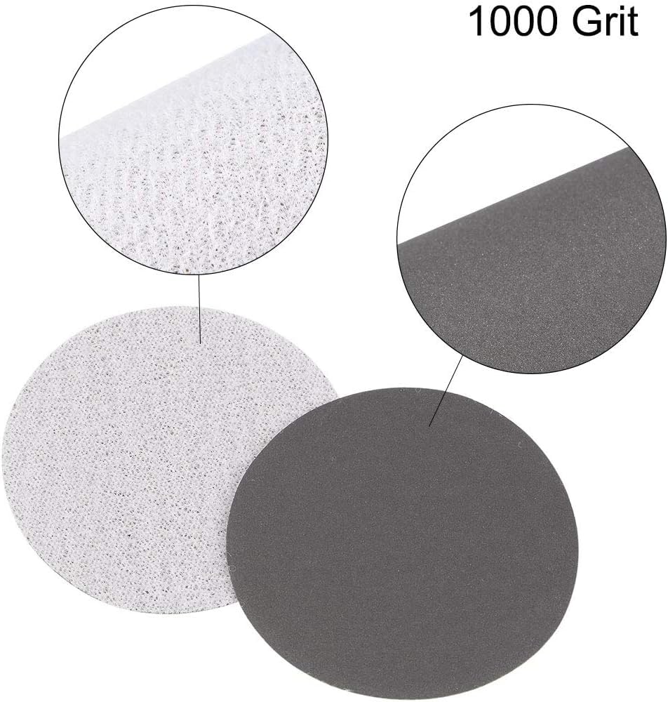 100 Dischi Abrasivi Da 50mm - Grana 1500, Con Gancio E Anello, Per Levigatura A Umido/Secco