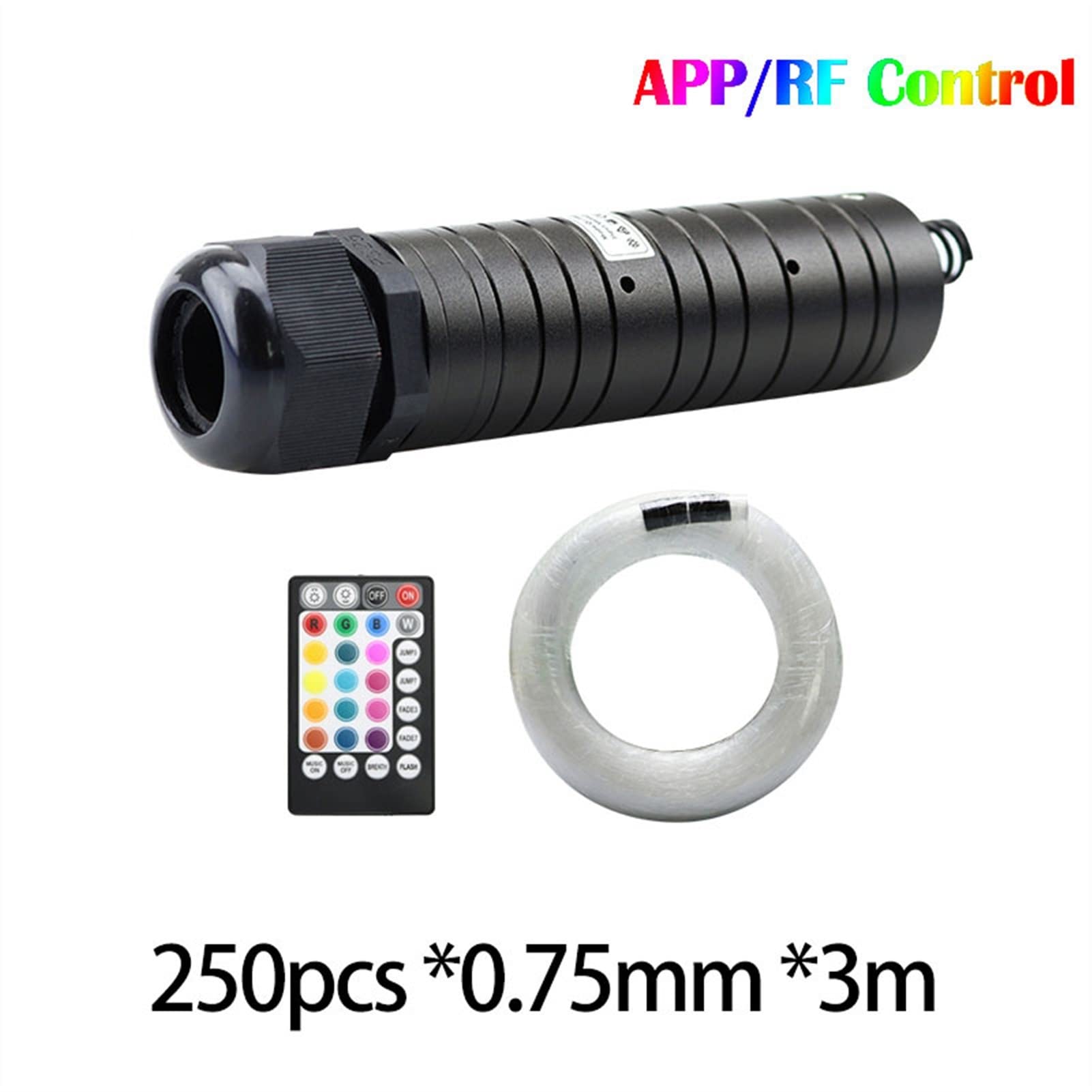 Kit de luces de techo LED RGB de fibra óptica en forma de estrella Luz del cielo estrellado del coche 6W DIRIGIÓ Auto Decoración de interiores Accesorios Lámpara Coche Techo Estrella Luces Techo Fibra
