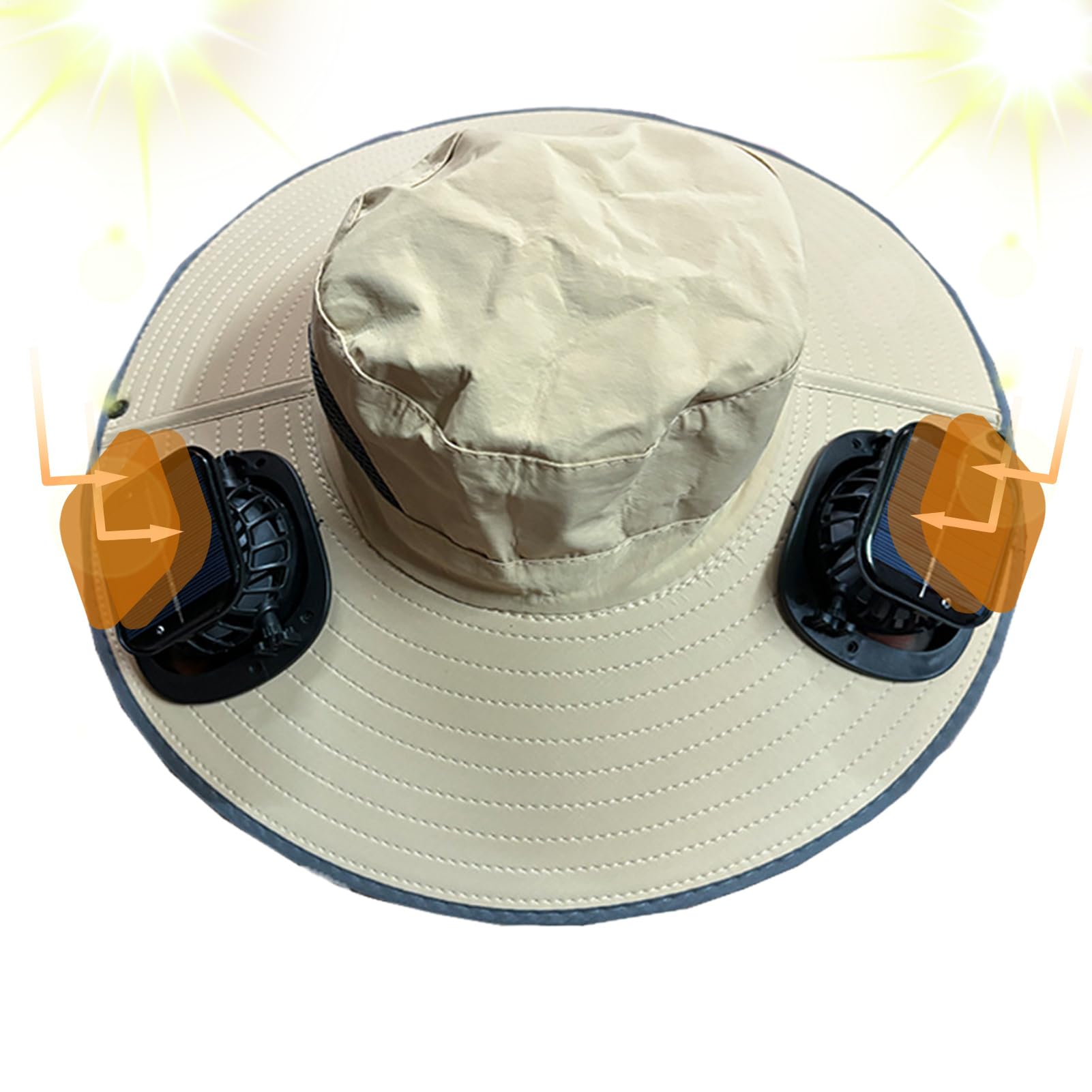 Cappello con Ventola Protezione Rinfrescante | Cappello a Tesa Larga con Ventilatore Solare Outdoor Attrezzatura Personale Per Spiaggia Pesca Campeggio Outdoor Viaggi