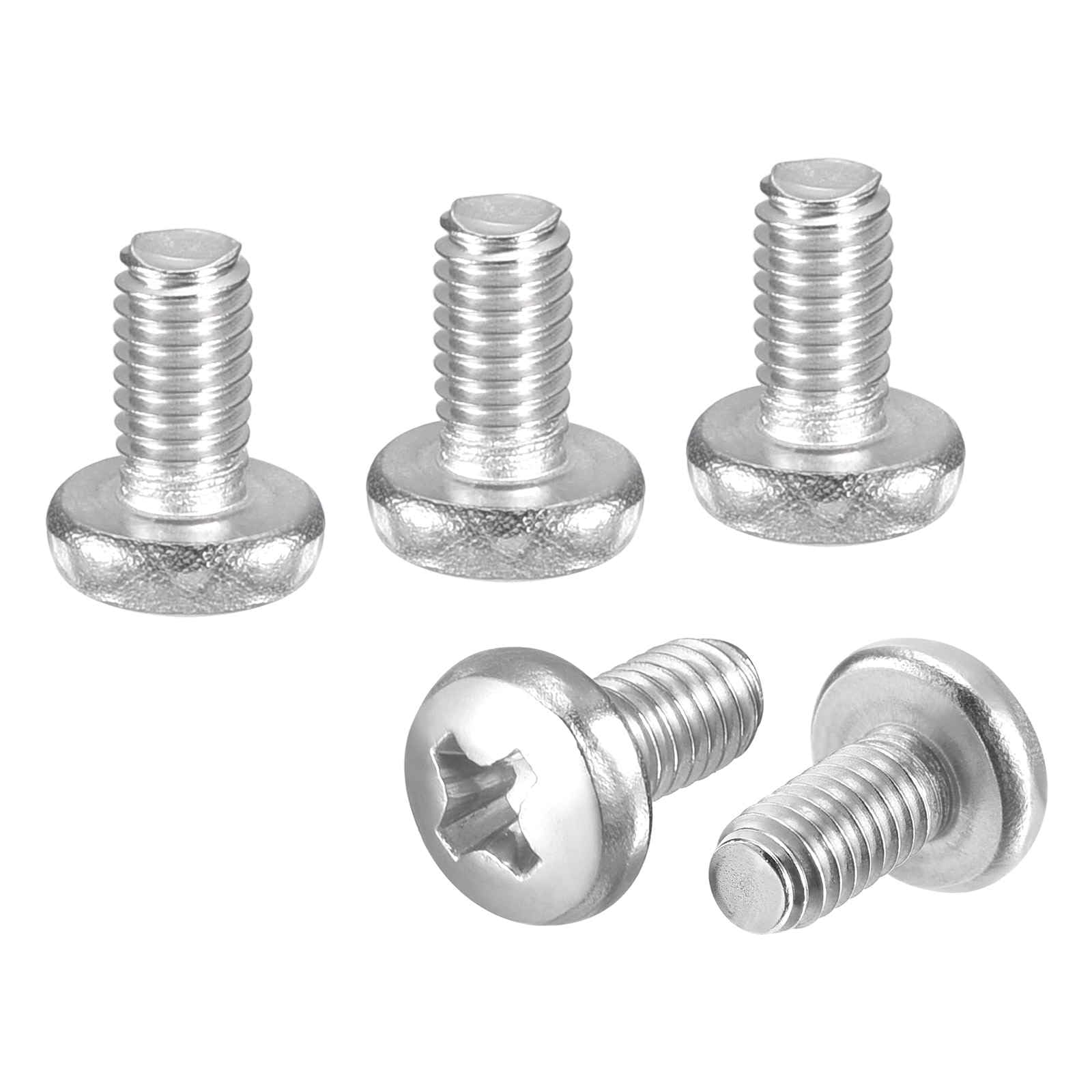 DTGN M4-0.7x8 Pan Head Machine Screws - 100pcs - Good for Machinery - 304 Stainless Steel Phillips Machine Screws Bolts - Silver — image 1
