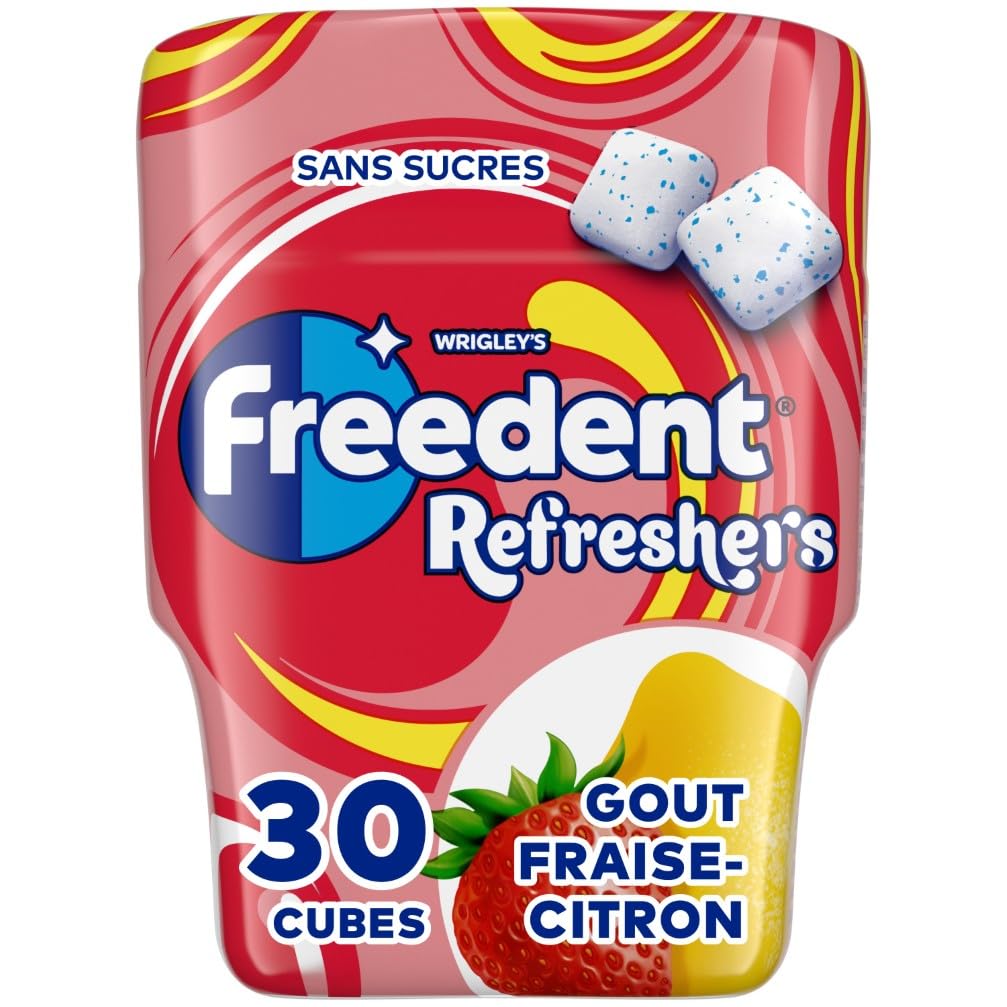 FREEDENT REFRESHERS Chewing-gum Fraise Citron 30 Dragées 67g
