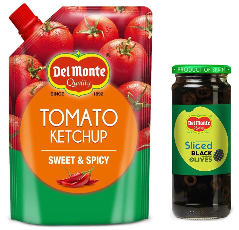 Del Monte Black Sliced Olives (Imported from Spain), 450g & Del Monte Tomato Ketchup Sweet and Spicy Pouch, 950 g-image-4
