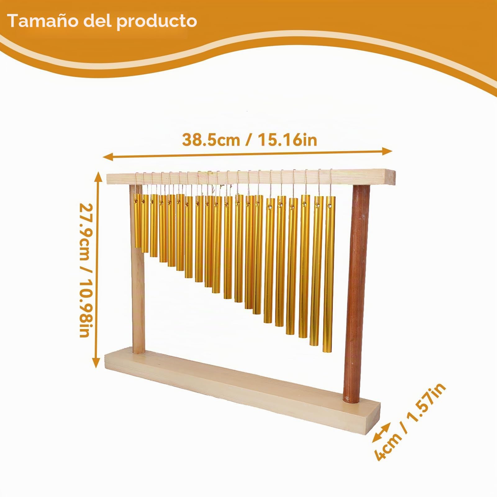 Instrumento De Campanillas, Campanas De Percusión De 20 Notas Campanas De Mesa De Una Fila Campanas De Barra Campanilla De Viento Con Mazo Para Niños Y La Formación Musical