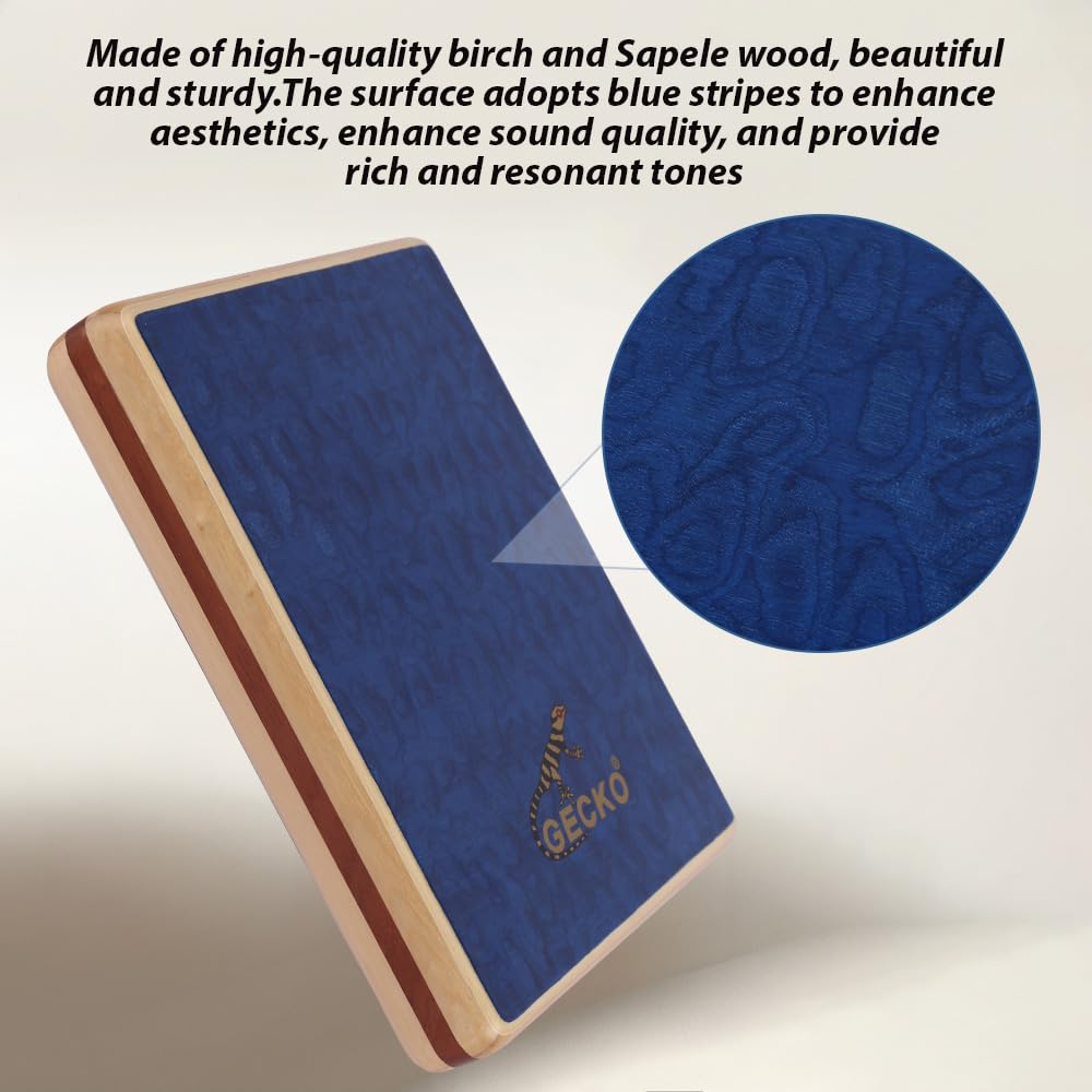 Kavolet Cajon Holztrommel, Flache Handtrommel, Schlaginstrument mit Aufbewahrungstasche, Travel Cajon Instrument, Trommelkiste für unterwegs, Party-Performance tragbare achteckige Trommel für Anfänger