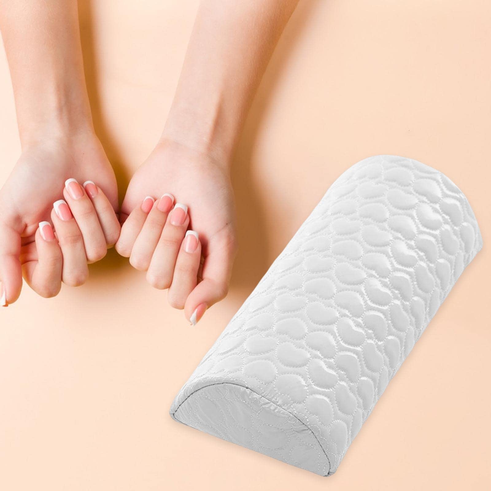 Milageto Soporte para Herramientas de Manicura con Reposabrazos para Uñas de Media, Accesorio Profesional Suave, Cojín, Reposabrazos, Almohada de Mano, Blanco