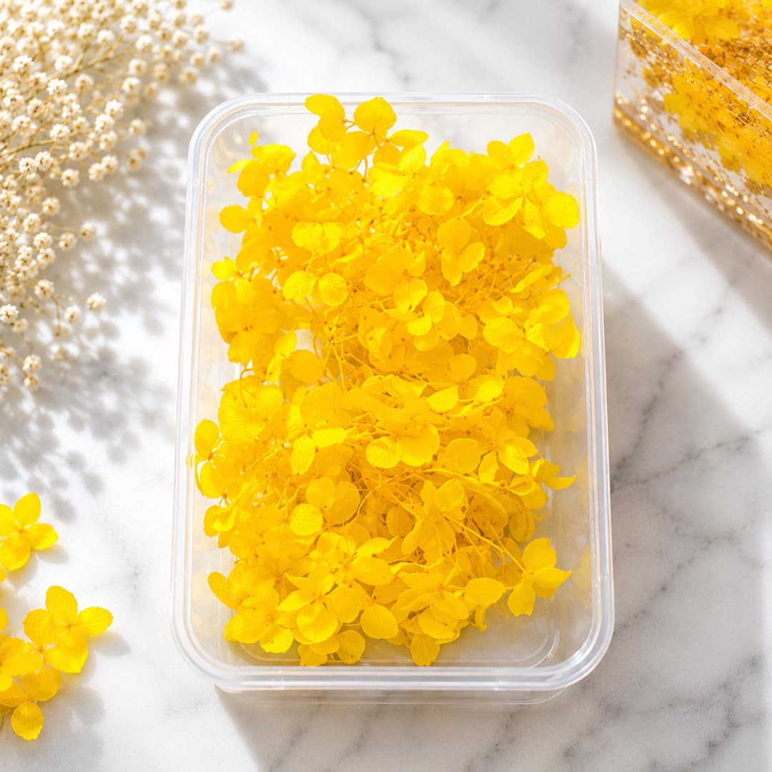Yellow Hydrangea Dry Flowers for Resin Art Natural Preserved Dried Flowers for Epoxy Resin Jewelry Making UV Resin Nail Art Candle Decoration-picture-20