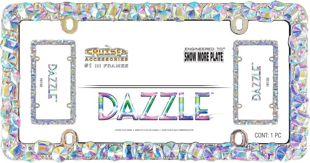 Cruiser Accessories 16130 Dazzle License Plate Frame, Chrome